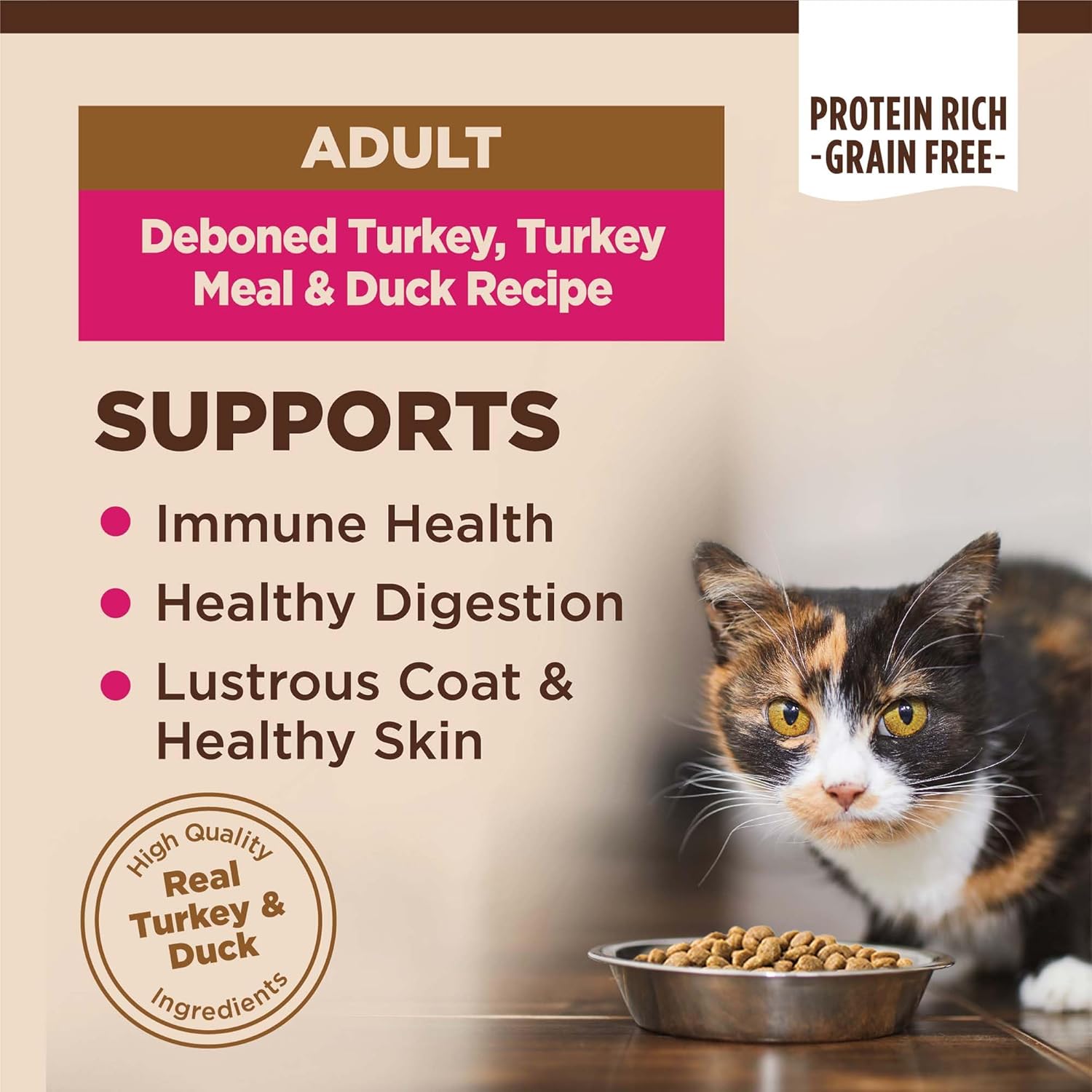 Wellness CORE Cat 2.3kg (5lb) Grain Free Adult Turkey, Turkey Meal & Duck Dry Cat Food image 2
