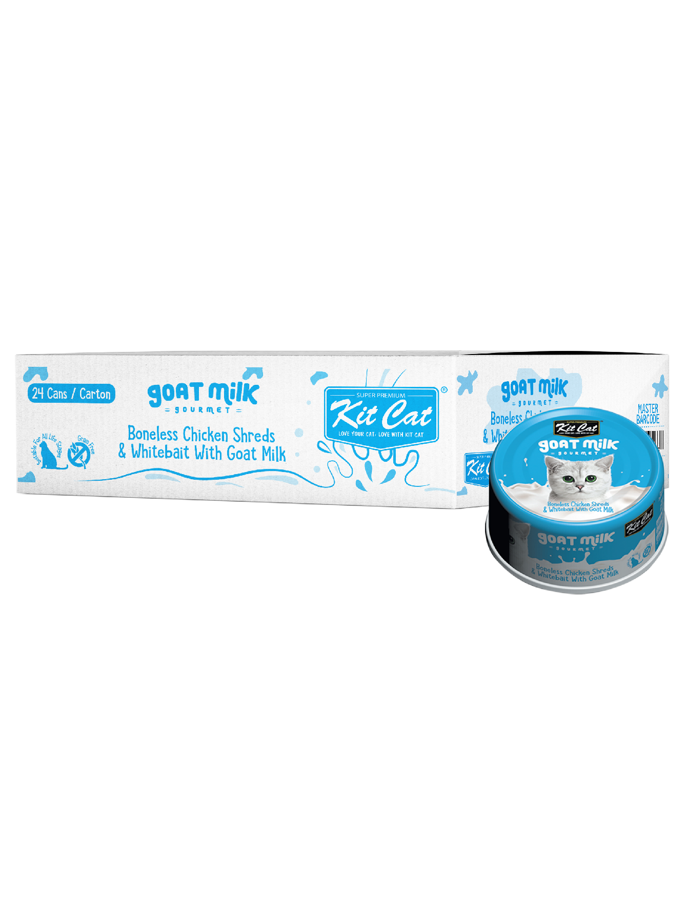 Kit Cat 70g Goat Milk Gourmet Boneless Chicken Shreds & Whitebait With Goat Milk Wet Cat Food image 4