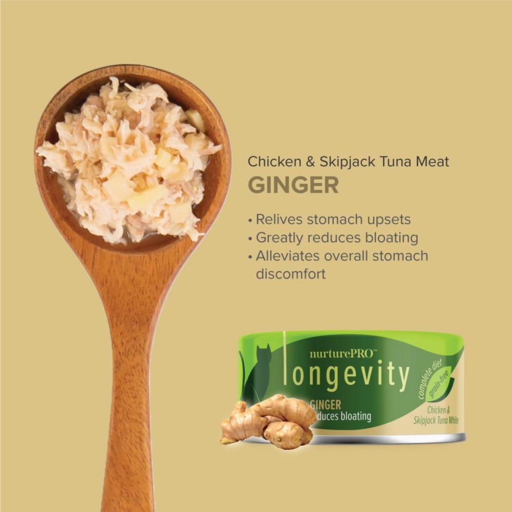 Nurture Pro Longevity 80g Chicken & Skipjack Tuna White Meat with Ginger Cat Canned Food (EXP: 23 Jul 2028) image 2