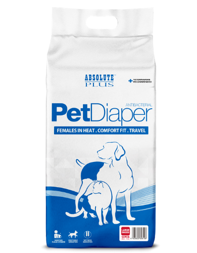 Absolute Plus Comfort Fit Antibacterial Disposable Pet Diaper Large - 12 PCS image 4