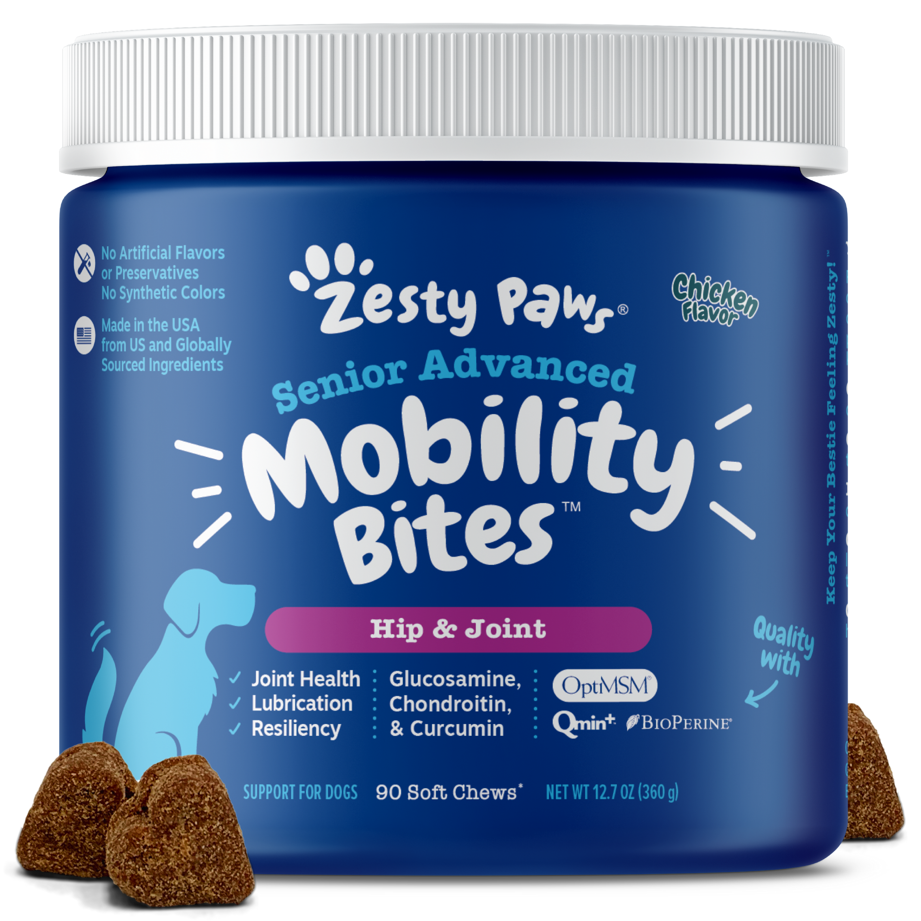 Zesty Paws 90ct Senior Advanced Mobility Bites Supplement for Senior Dogs image 2