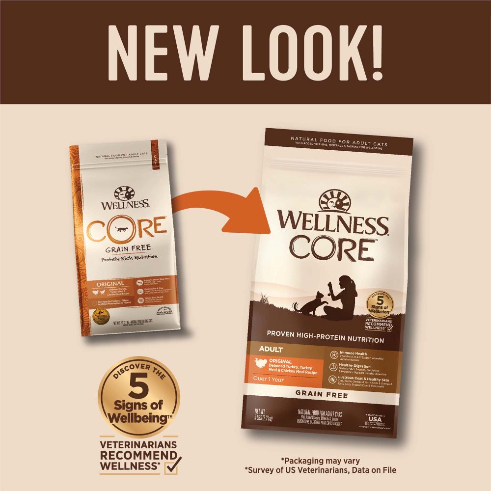 Wellness CORE Cat 4.9kg (11lb) Original Deboned Turkey, Turkey Meal & Chicken Meal Grain Free Dry Cat Food (EXP: 21 Dec 2026) image 5