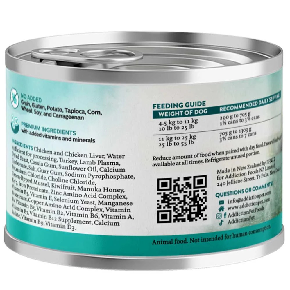 Addiction Dog Wild Islands 185g Island Chicken & Turkey Wet Canned Dog Food image 2