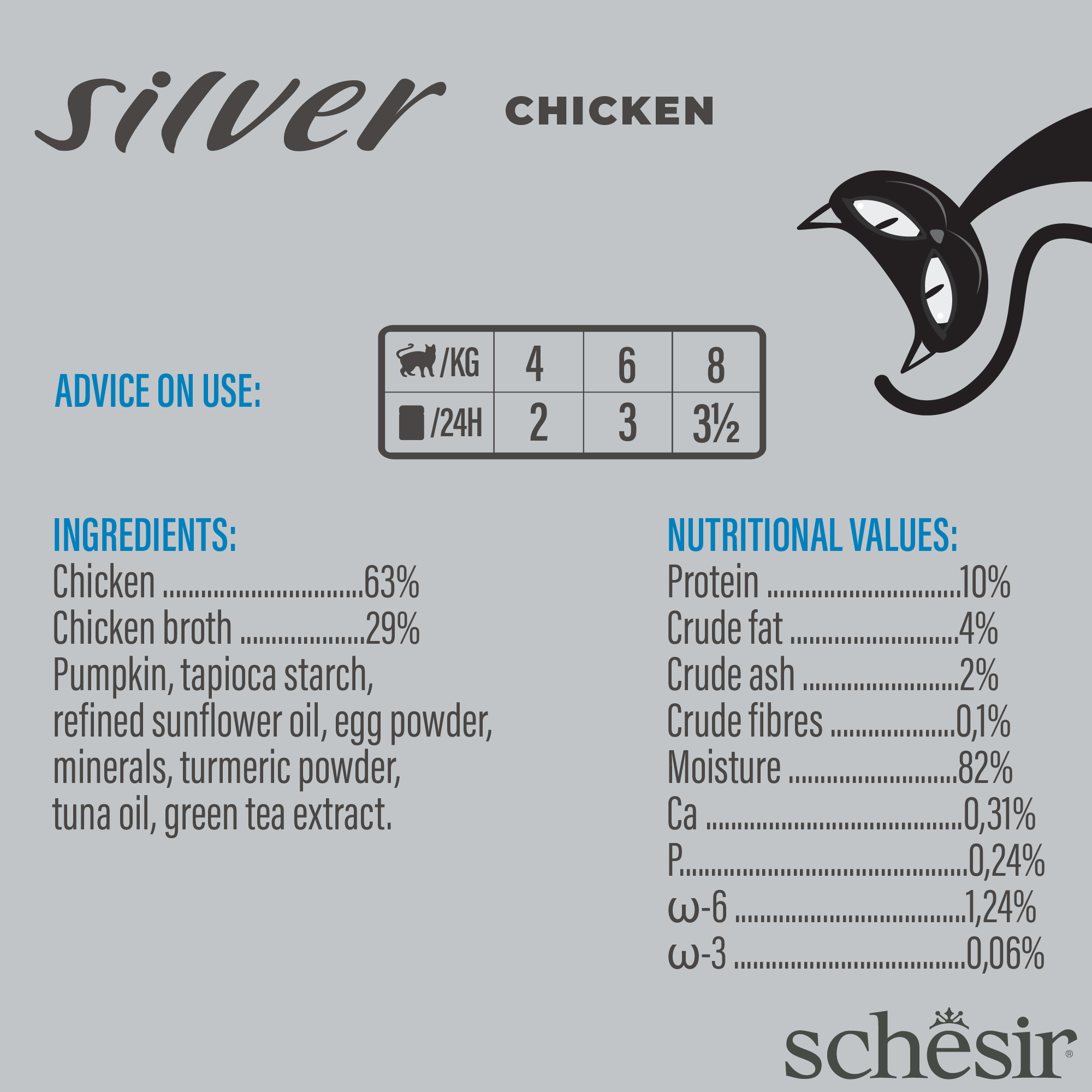 Schesir Cat Silver Velvet Mousse 80g Chicken Pouch Wet Cat Food image 2