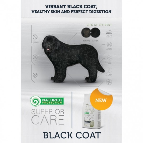 Nature's Protection Dog 1.5kg Superior Care Dark Coat Poultry Dry Dog Food image 2
