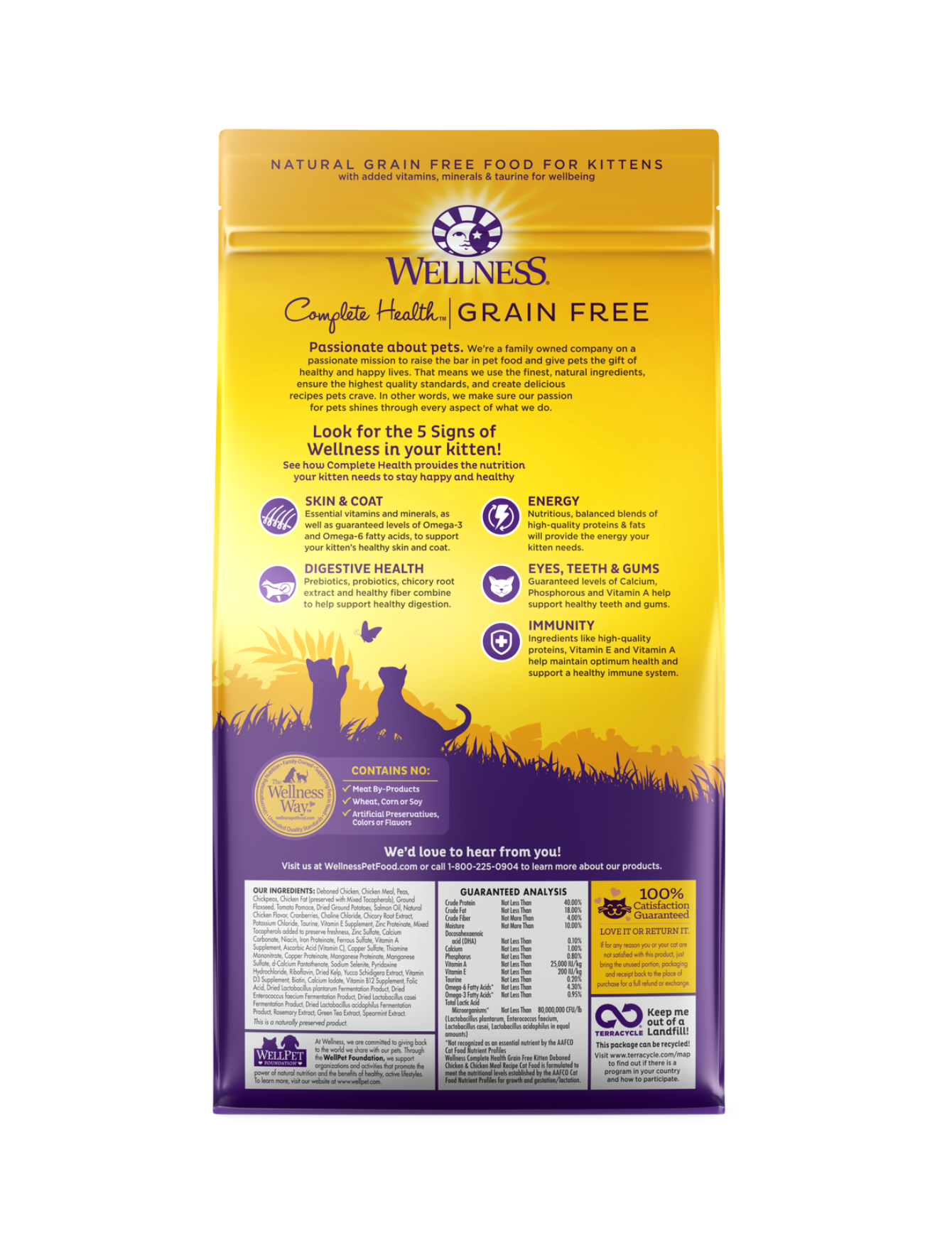 Wellness Cat 2.5kg (5.5lb) Complete Health Grain Free Kitten Dry Cat Food image 3