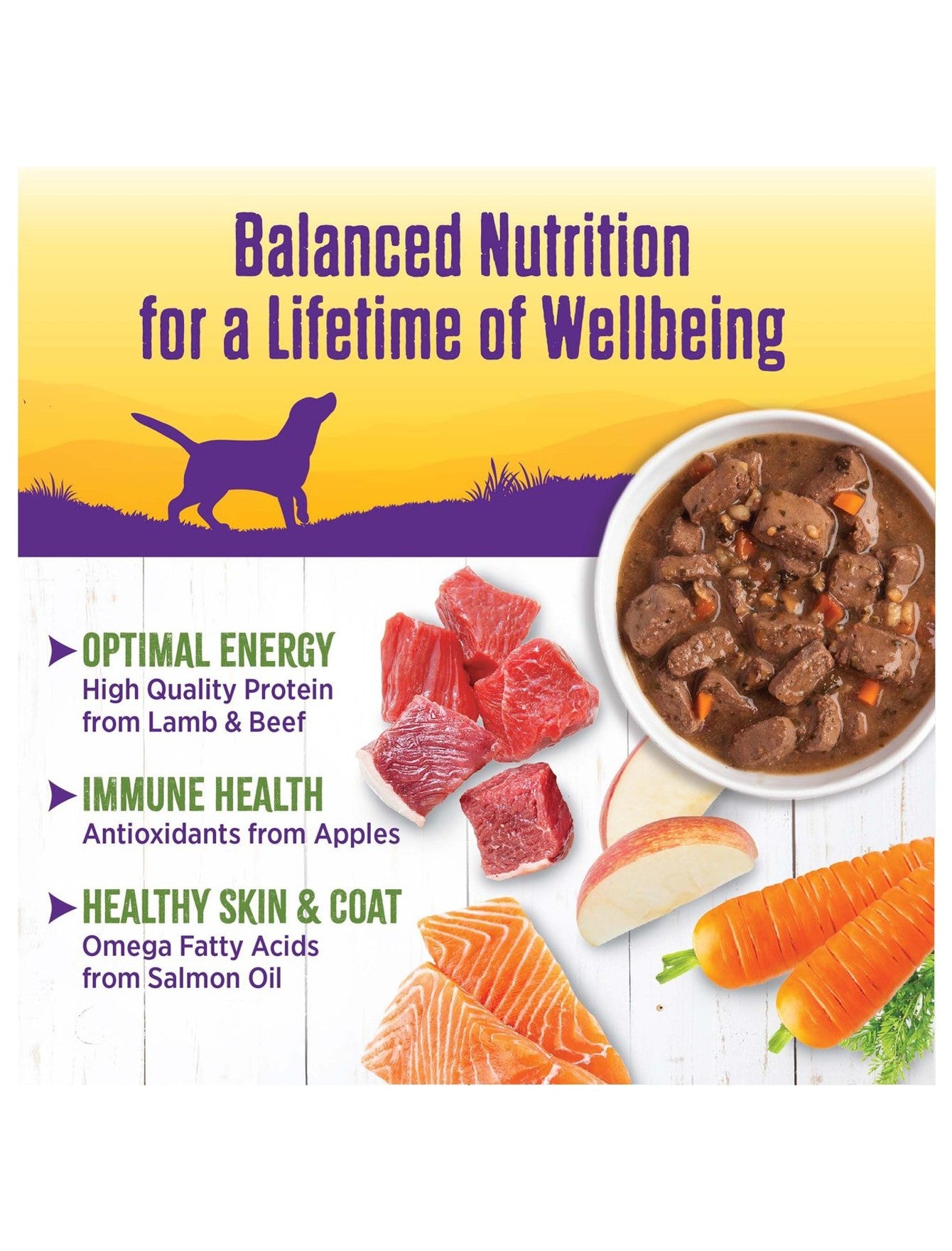 Wellness Stew Lamb & Beef with Brown Rice & Apples Wet Dog Food 354g image 4