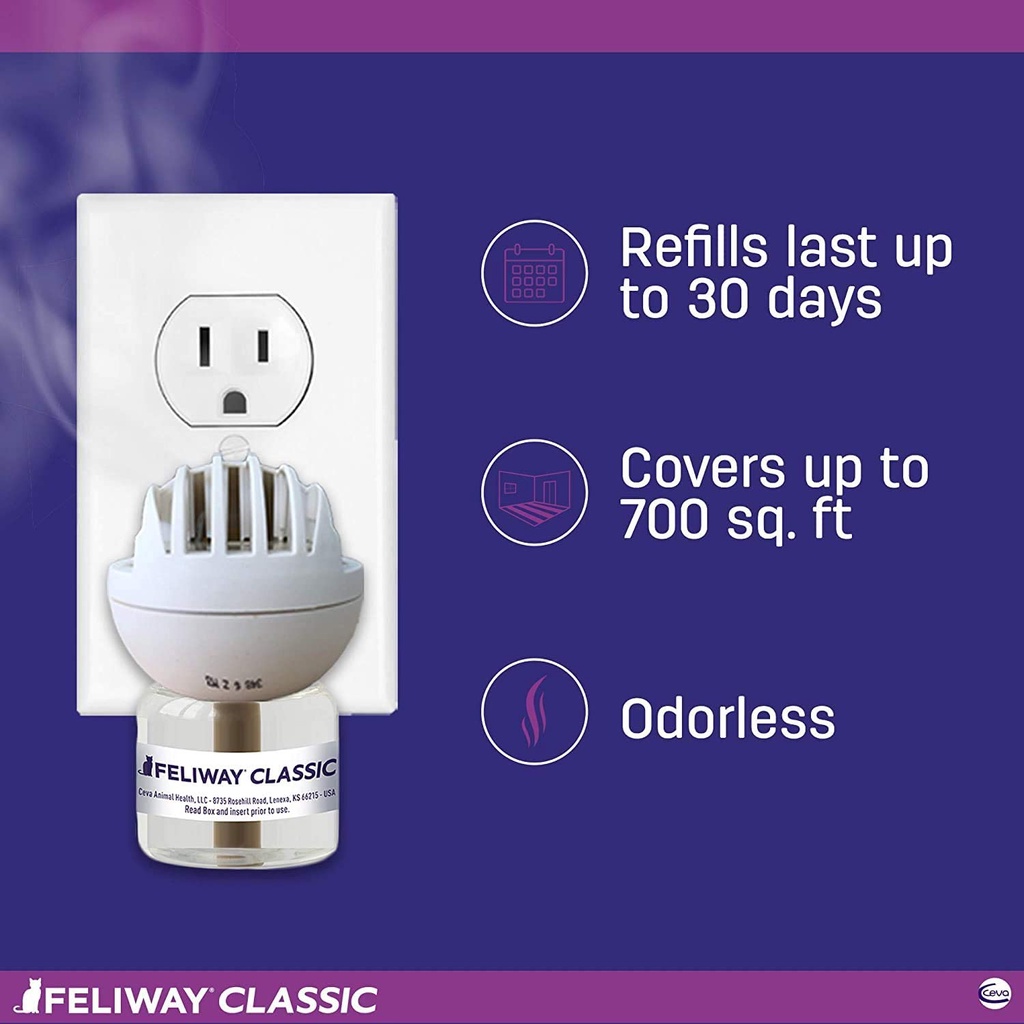 Feliway Classic Diffuser Kit with 48ml Vial Refill for Cats image 3