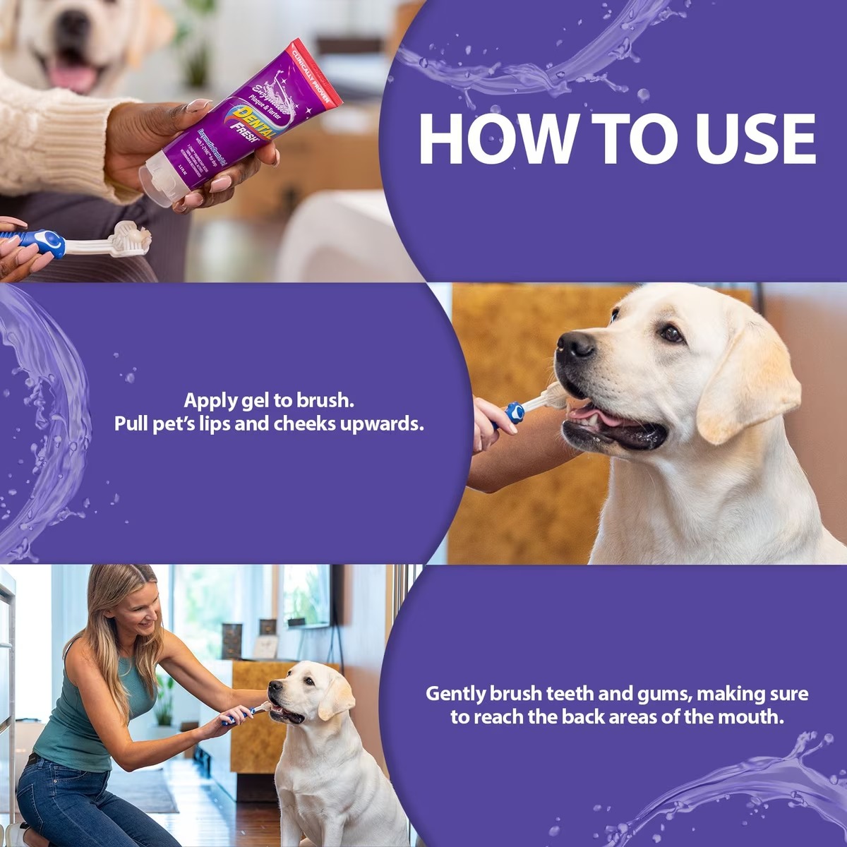 Dental Fresh Enzymatic Plaque & Tartar Dental Gel With Triflex Brush For Dogs & Cats 70g image 5