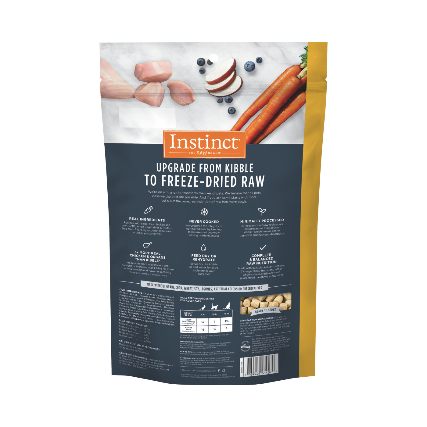 Instinct Freeze Dried Raw Meal Cat 9.5oz Grain Free Cage Free Chicken Recipe Cat Meal image 3