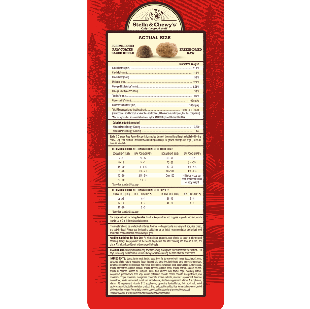 Stella & Chewy's Raw Blend Baked Kibble 3.5lb (1.6kg) Goat, Lamb & ELK Dry Dog Food image 3