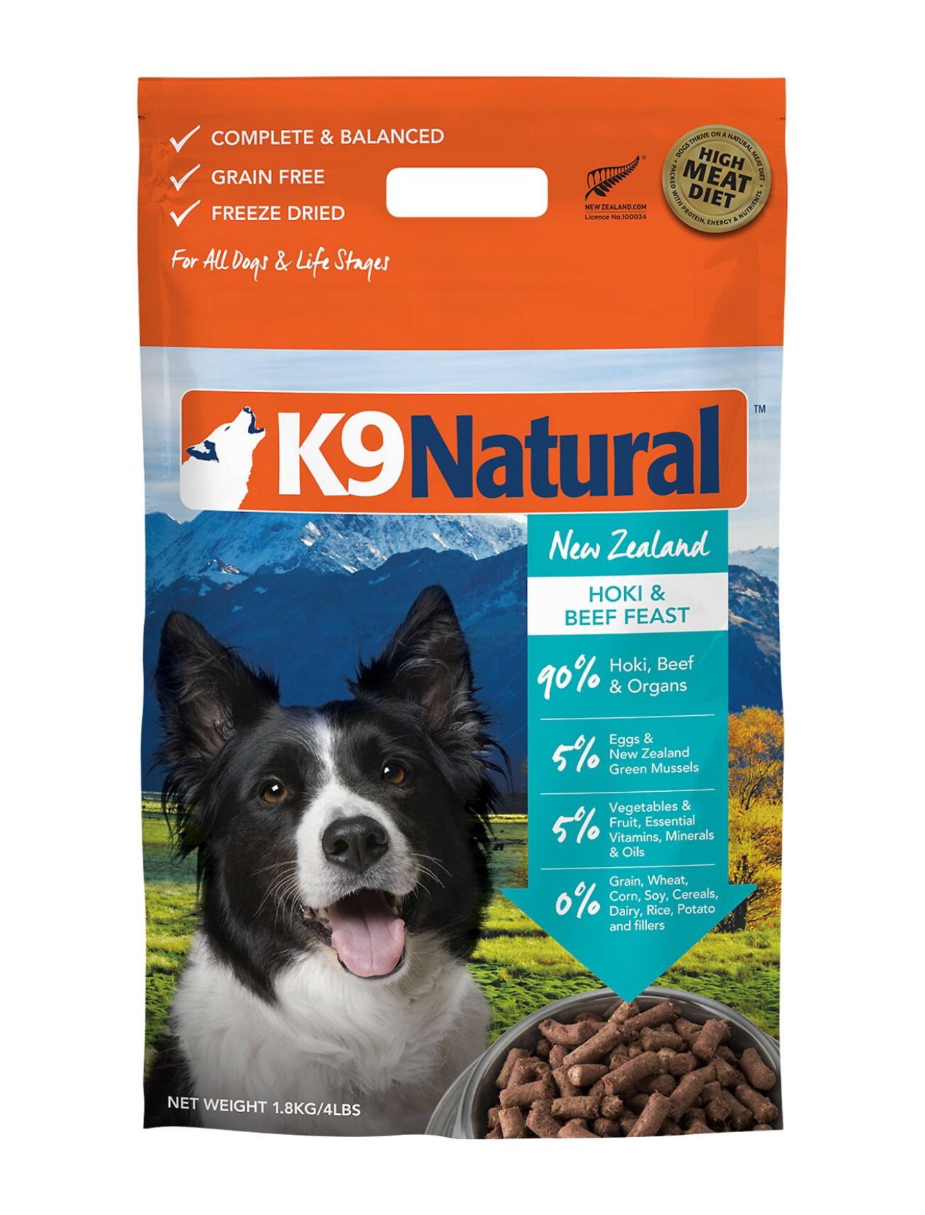 K9 Natural Dog Freeze Dried 500g Hoki & Beef Dry Dog Food image 2
