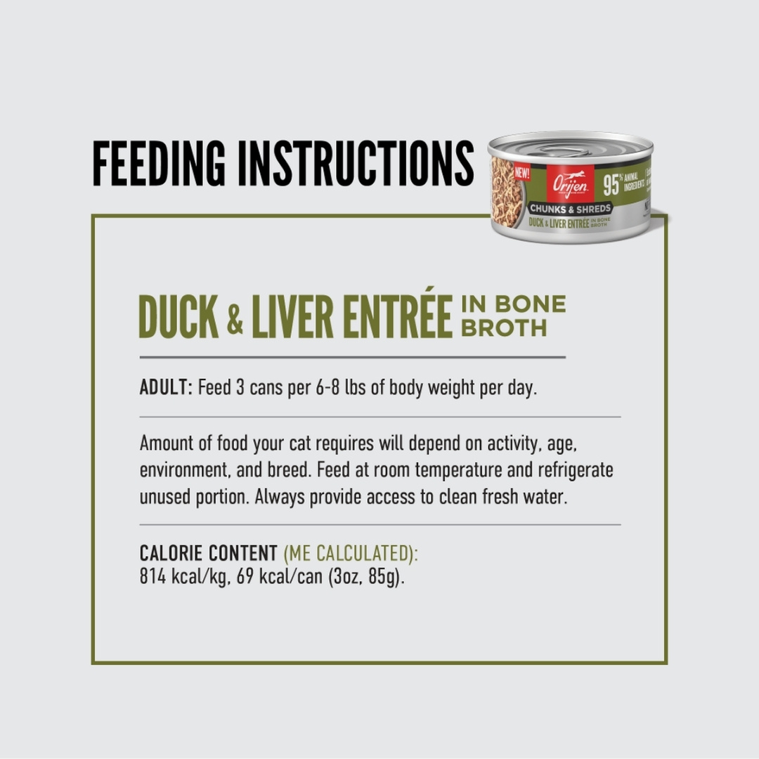 Orijen Cat 85g Chunks & Shred Duck & Liver Entree Wet Cat Food image 5