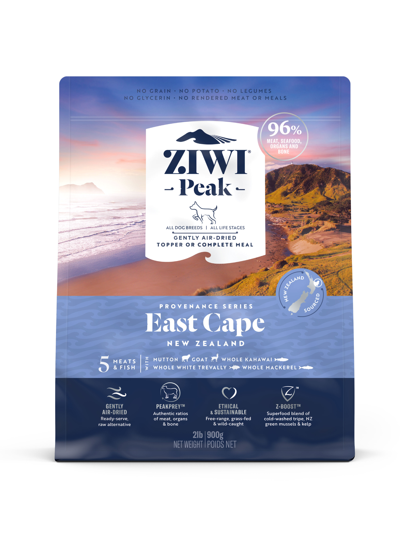 Ziwipeak Dog Provenance Series 900g East Cape Air Dried Dry Dog Food image 3