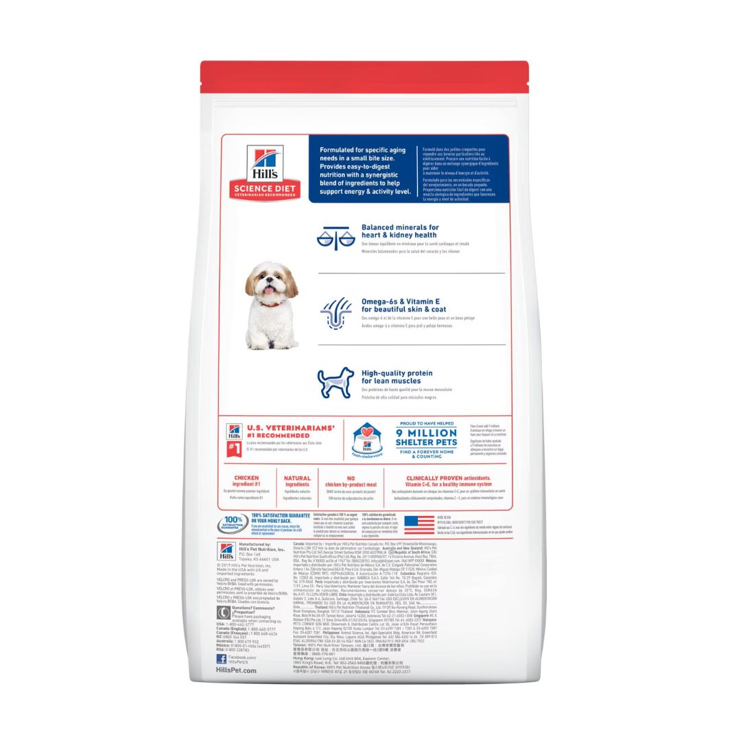 Hill's Science Diet Canine Adult 7+ Small Bites Chicken Meal, Barley & Rice Recipe 2kg Dry Dog Food image 2