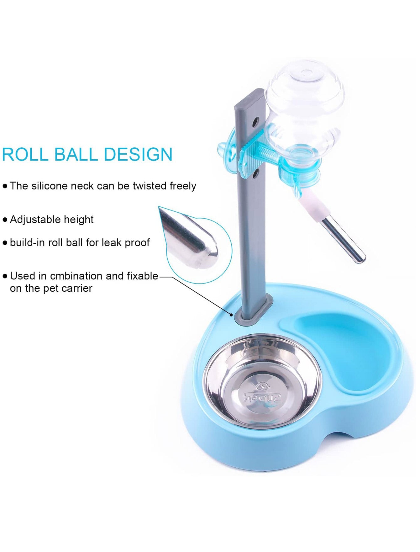 Super Design Light Blue Multifunctional Water Dispenser & Feeder image 6