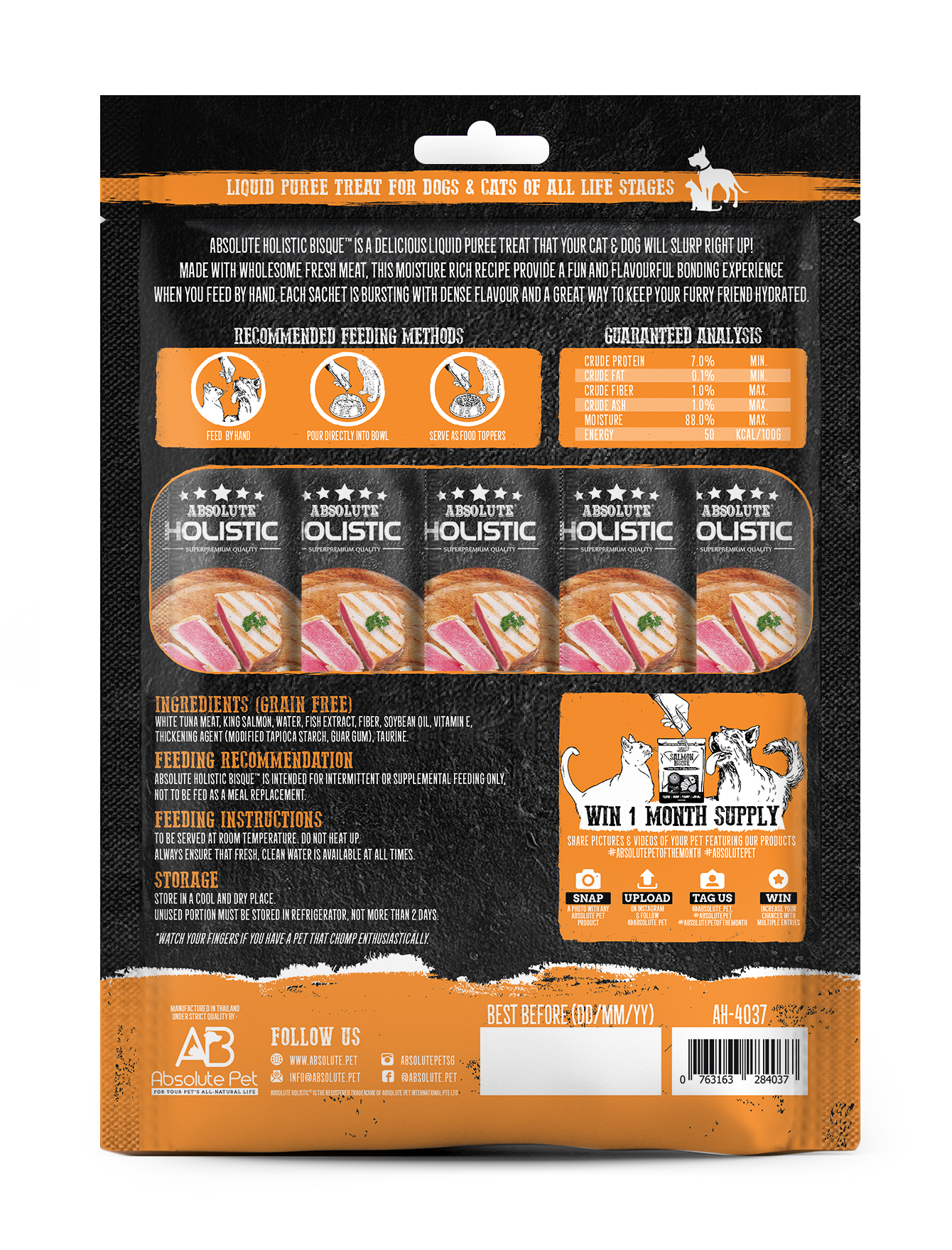 Absolute Holistic 60g Salmon Bisque Wild Tuna & King Salmon Dog & Cat Treat image 3