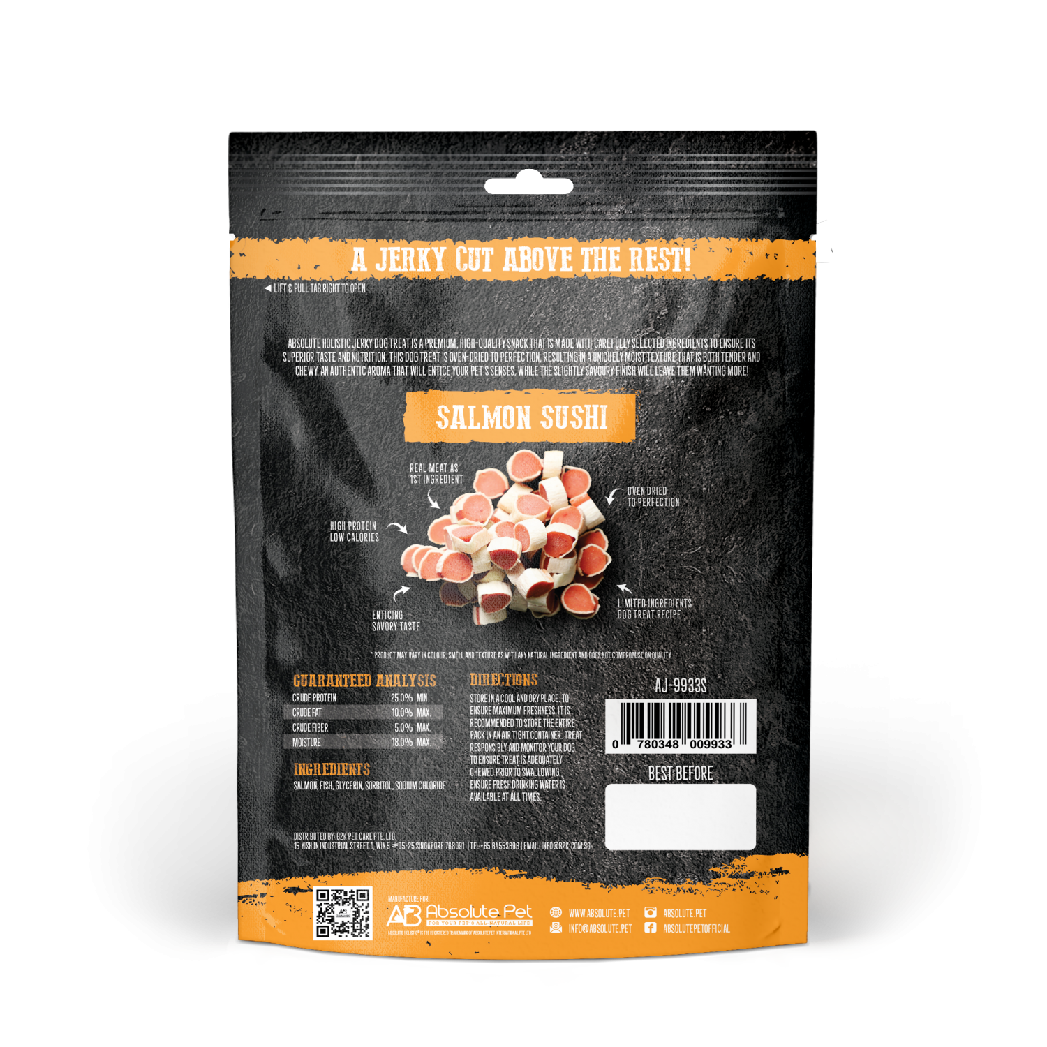 Absolute Holistic Dog 100g Jerky Salmon Sushi Dog Treat (EXP: 25 Feb 2027) image 2