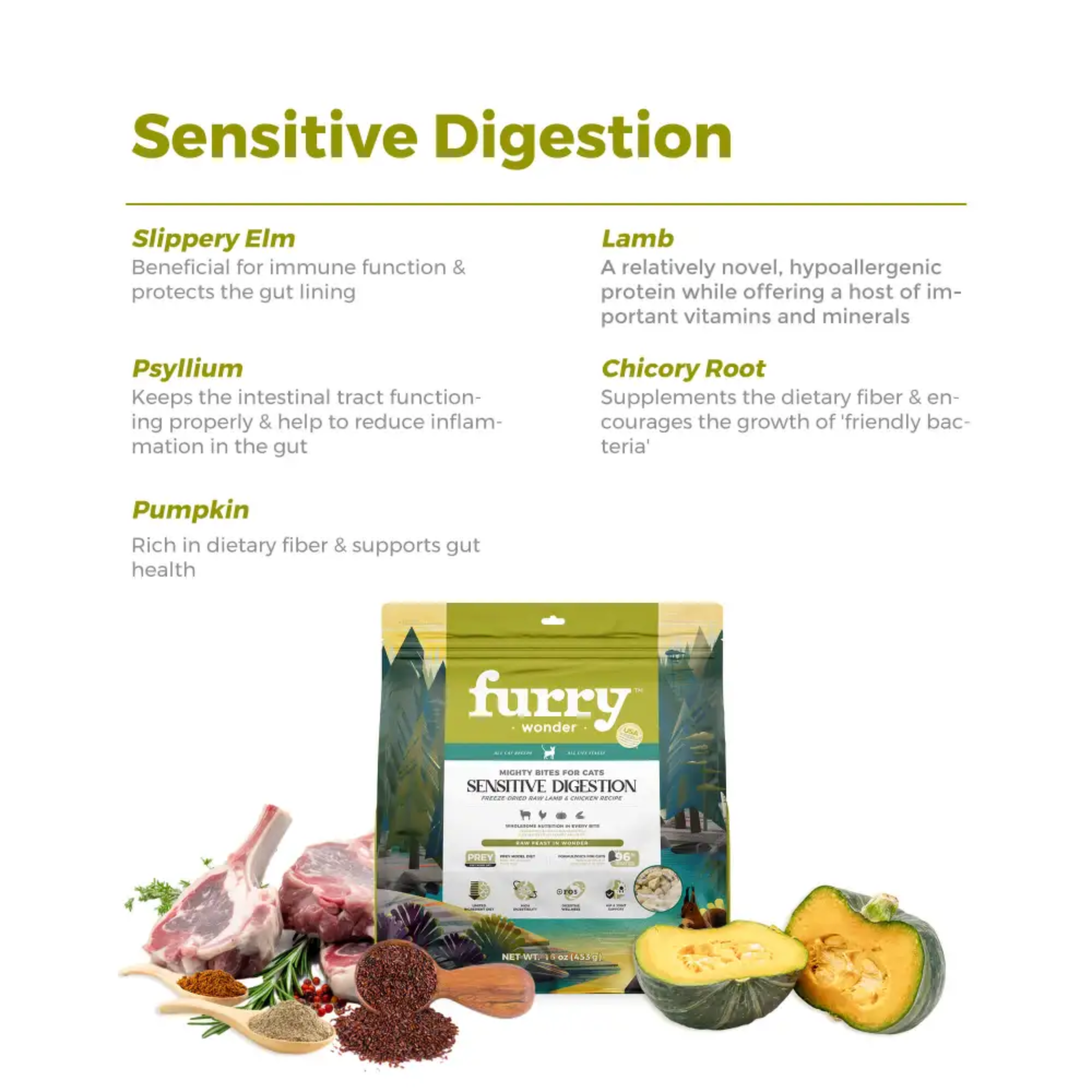 Furry Wonder Sensitive Digestion Freeze-dried Raw Recipe For Cats 50g (trial pack) image 4