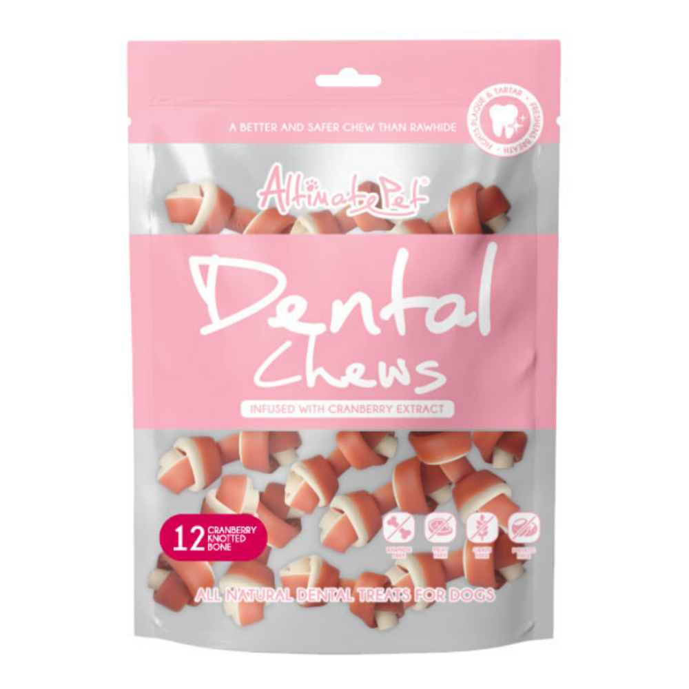 Altimate Pet Dental Chews Cranberry Knotted Bone 150g (12pcs) (EXP: 18 Dec 2026) image 2