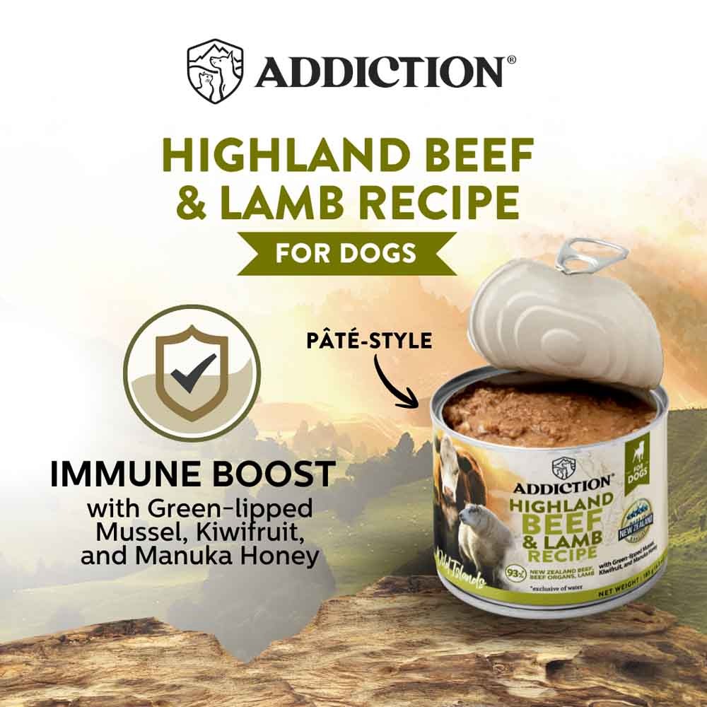 Addiction Dog Wild Islands 185g Highland Beef & Lamb Grain Free Wet Canned Dog Food image 6