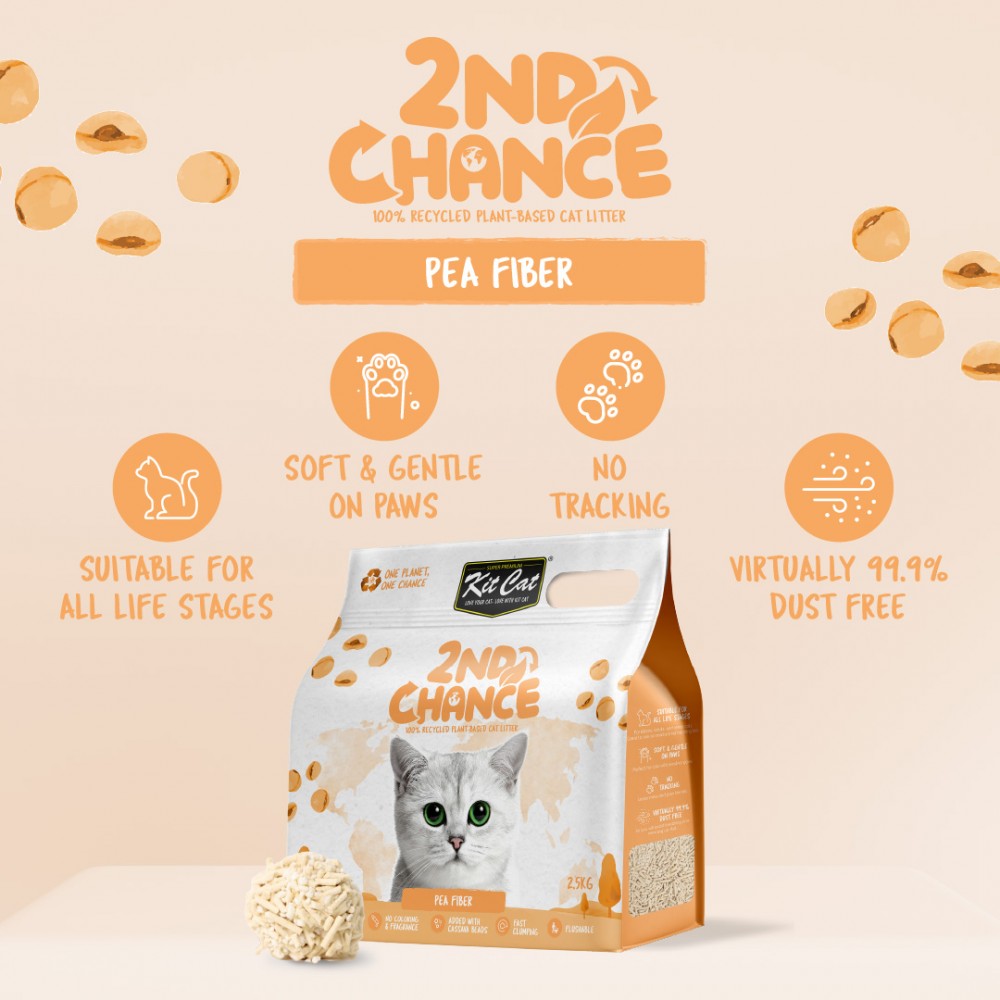 Kit Cat 2ND Chance 7L Pea Fiber Cat Litter image 5