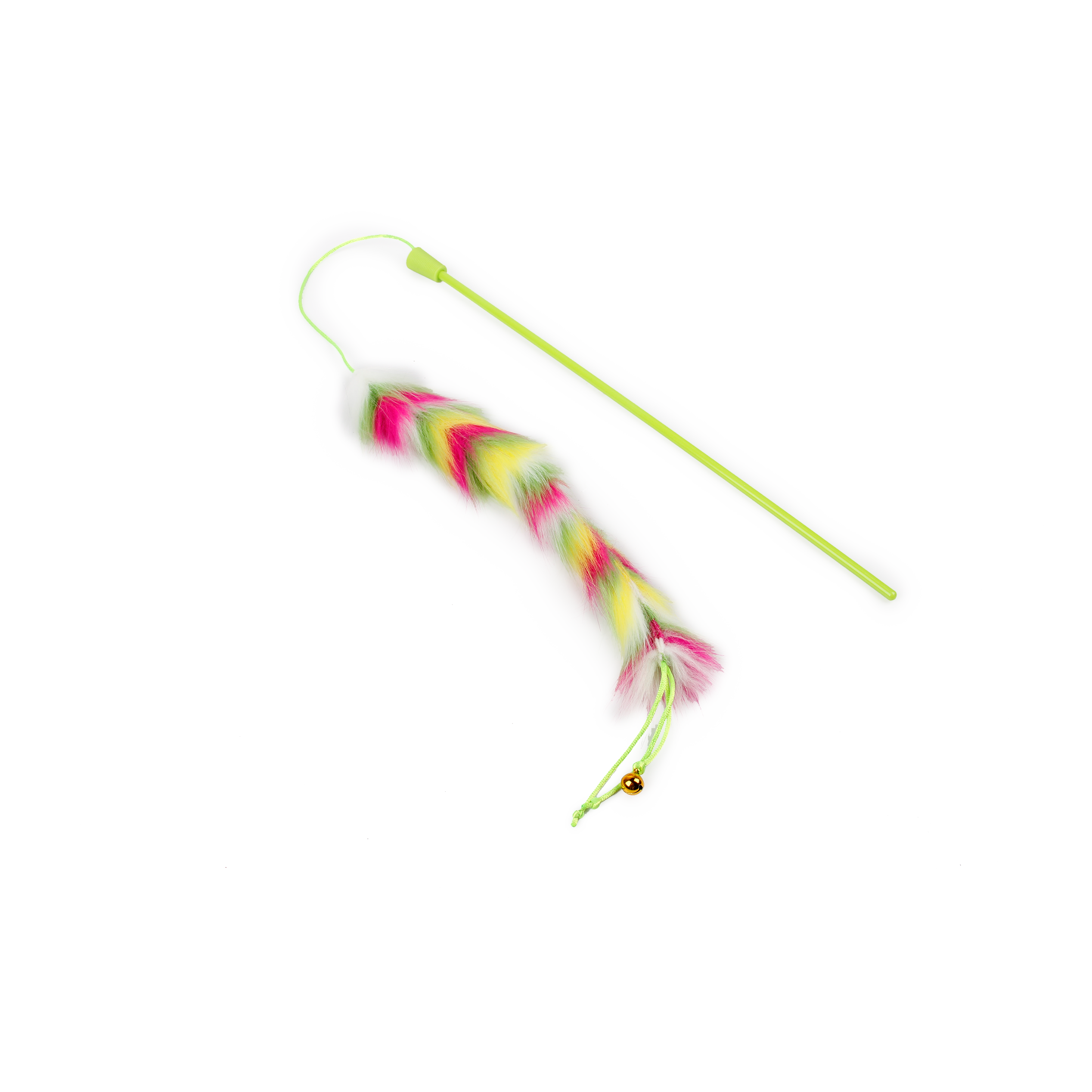 AFP Furry Ball Long Fluff Wand Pink Cat Toy image 2