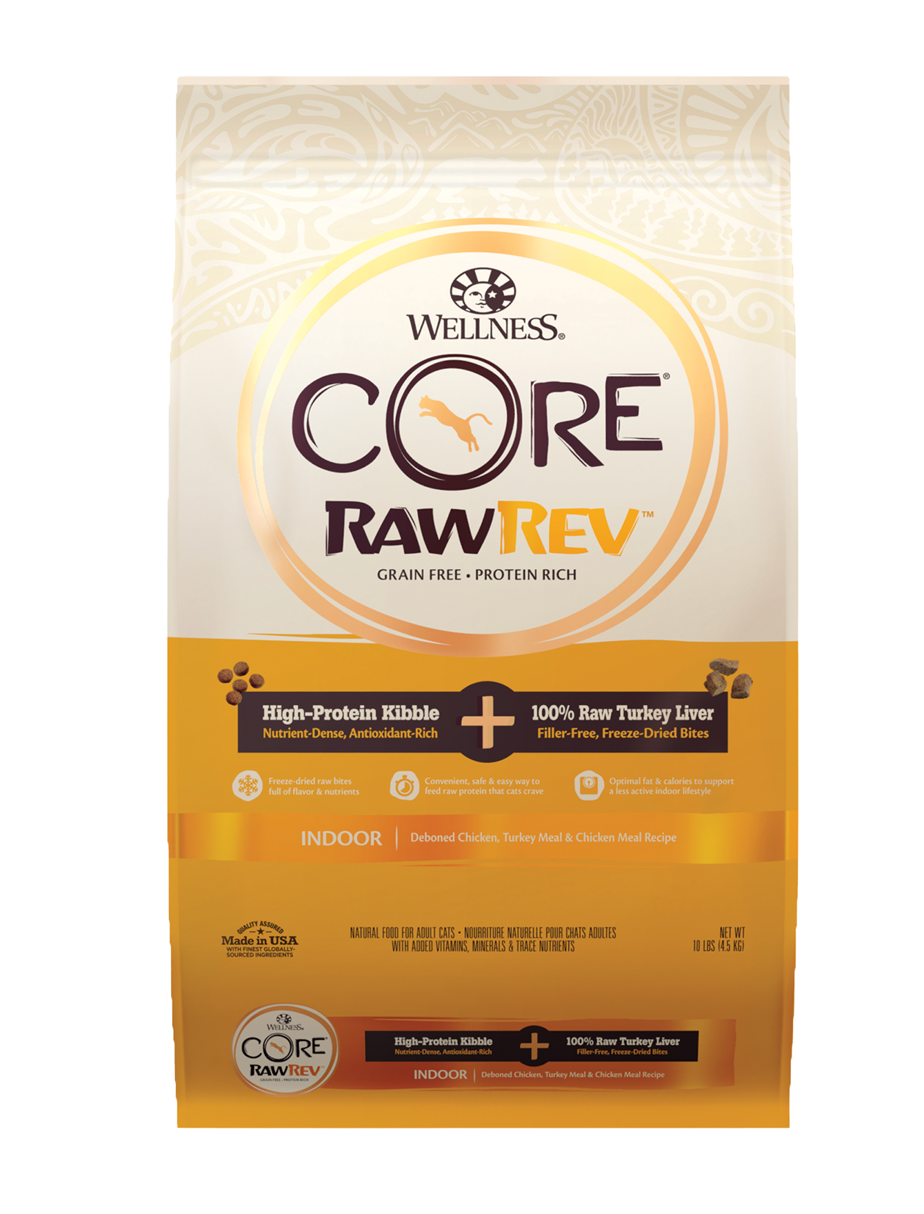 Wellness CORE Cat RawRev 2kg (4.5lb) Indoor Freeze Dried Turkey Dry Cat Food image 4