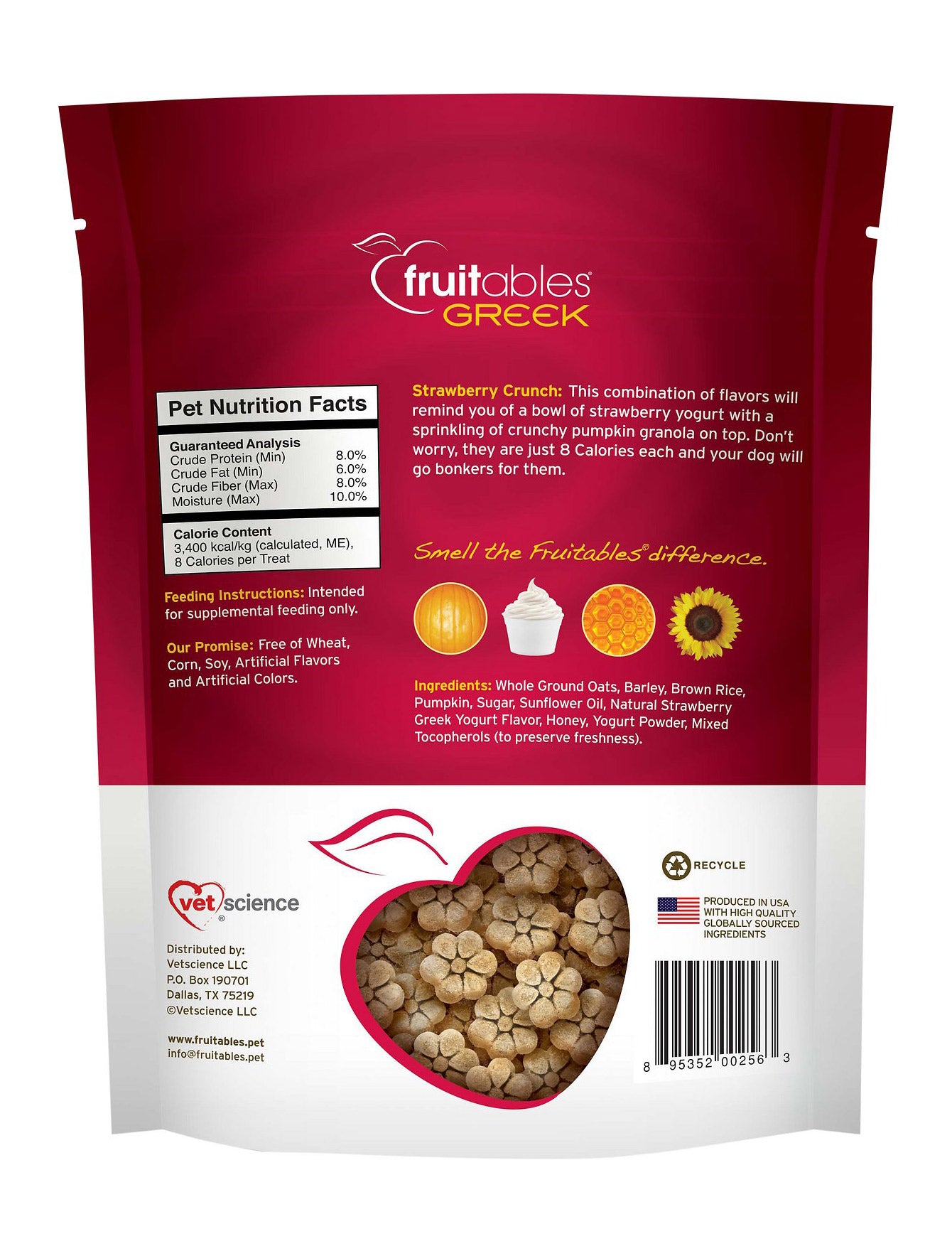 Fruitables Dog 7oz Greek Strawberry Yogurt Crunchy Dog Treats image 2