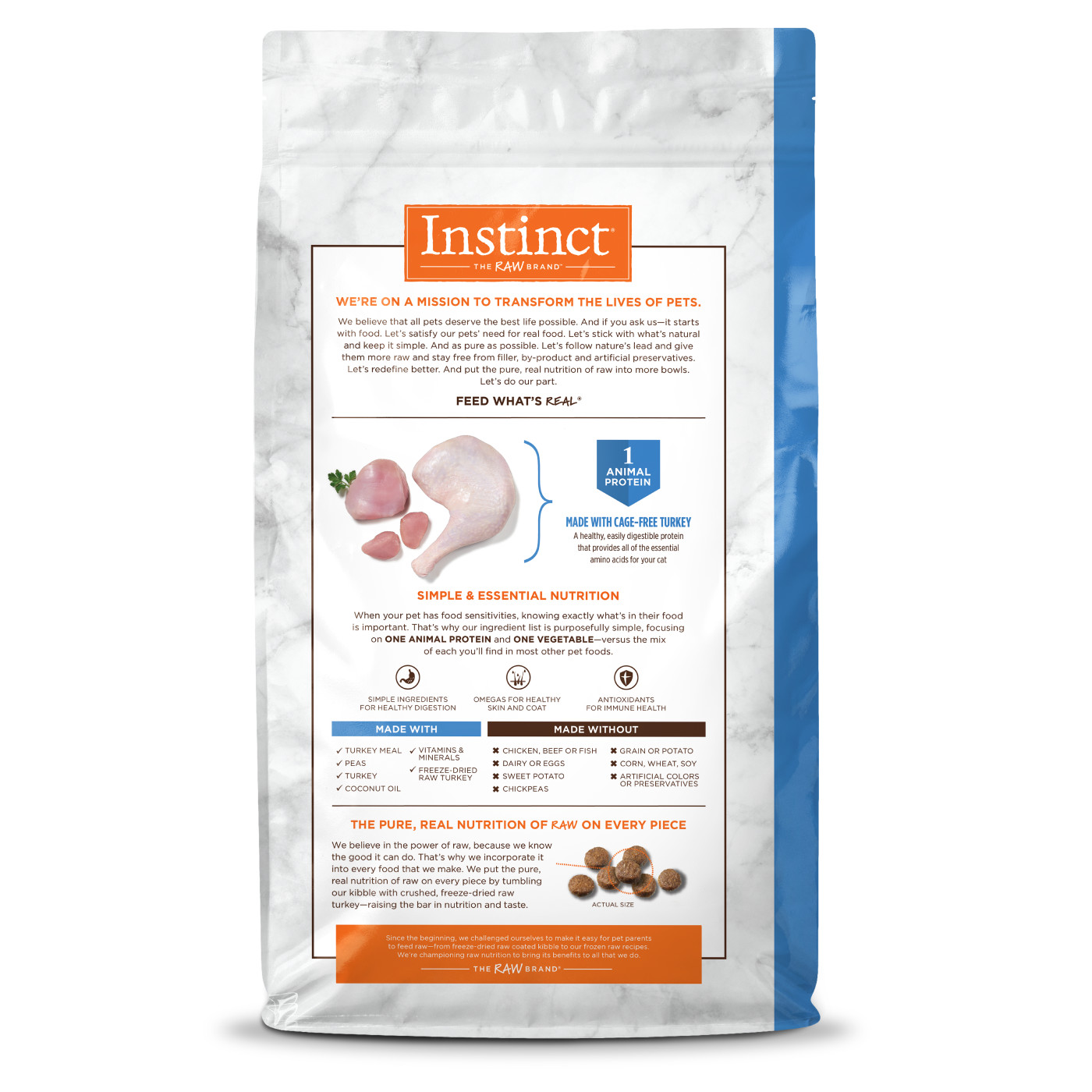 Instinct Limited Ingredient Diet Cat 11lb Grain Free Recipe with Real Turkey Dry Cat Food image 2