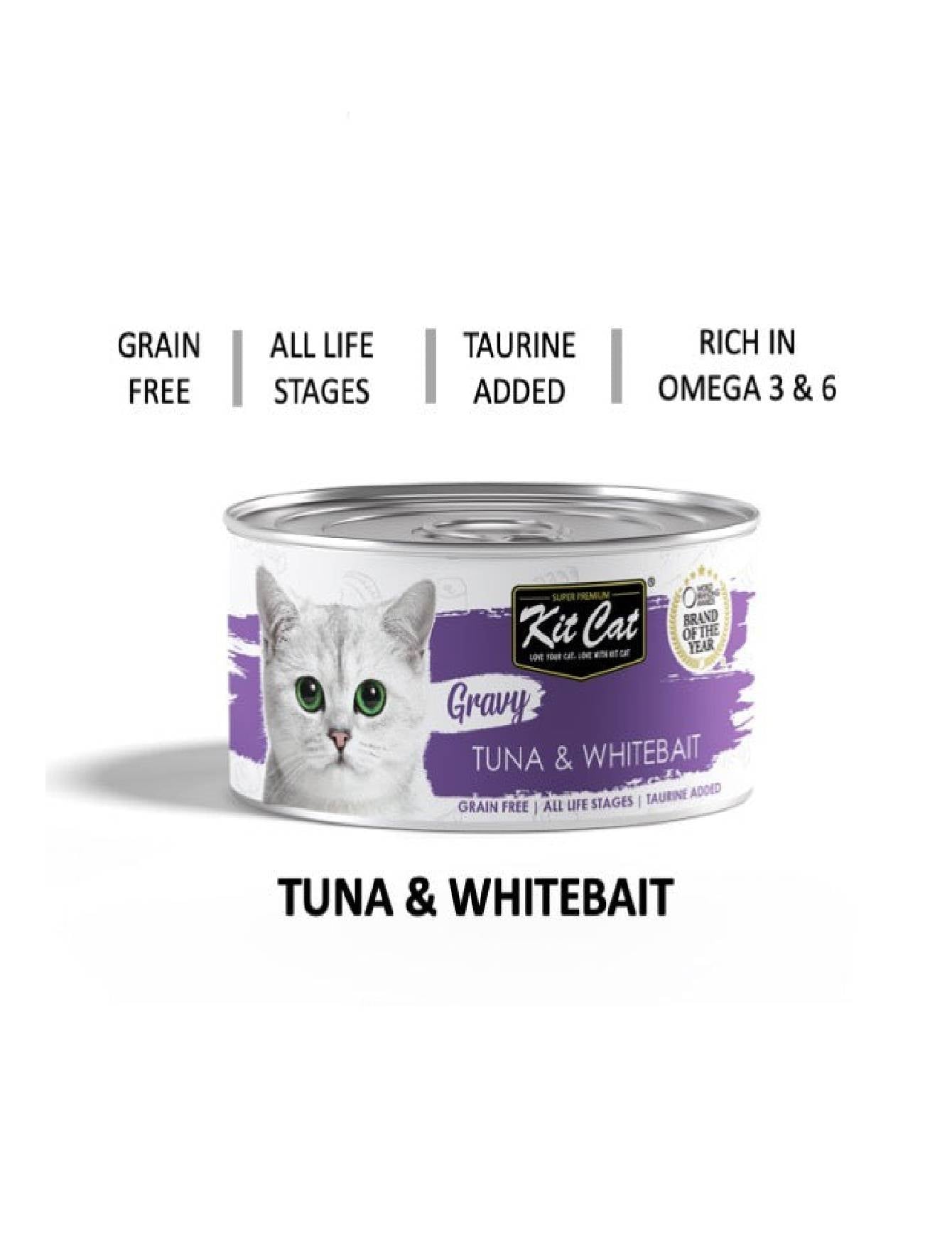 Kit Cat 70g Gravy Canned Tuna & Whitebait Wet Cat Food image 5