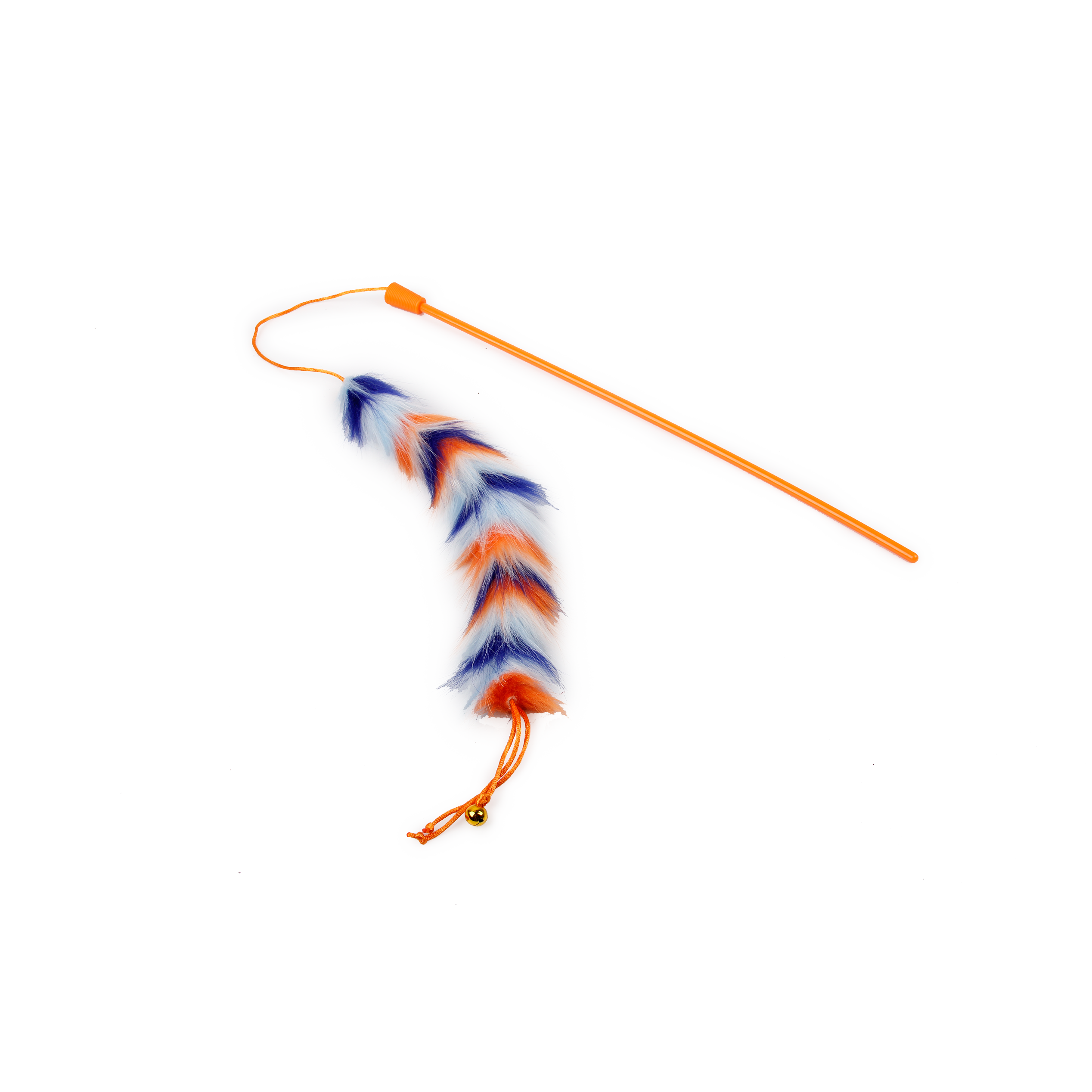 AFP Furry Ball Long Fluff Wand Orange Cat Toy image 2