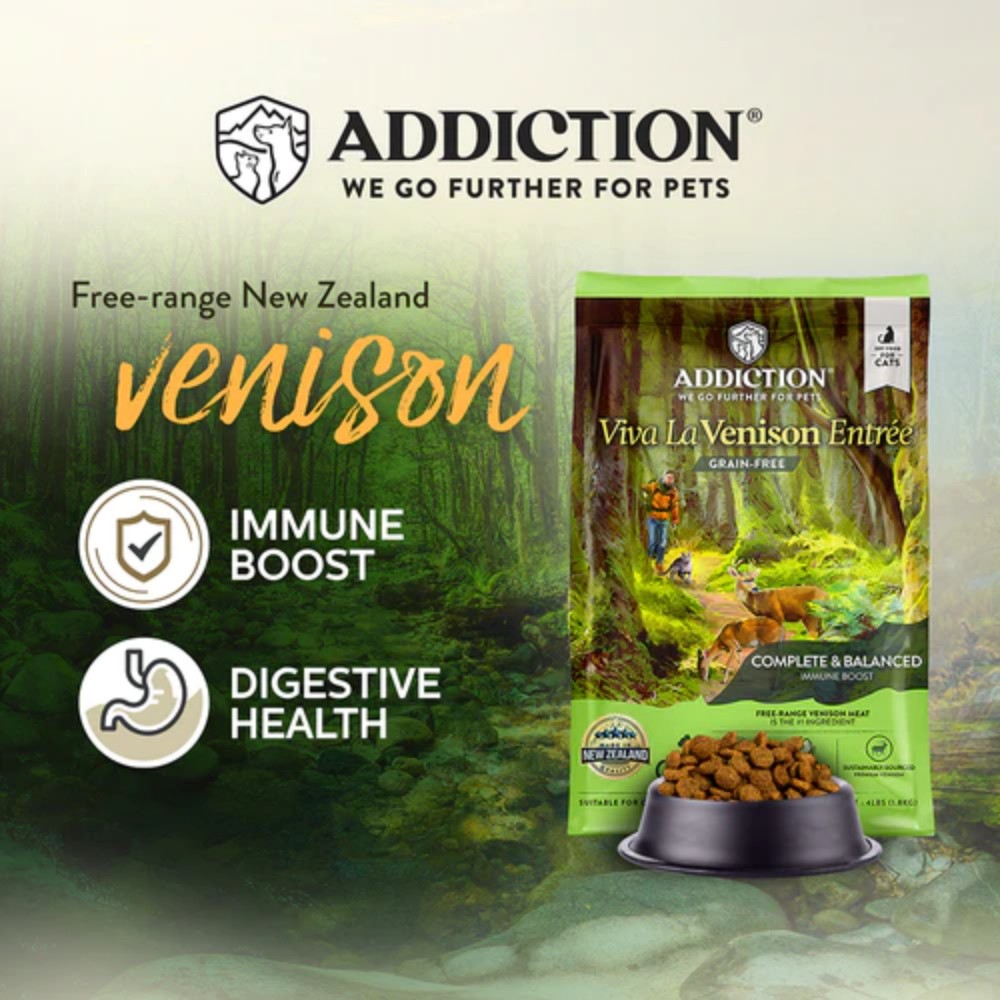 Addiction Cat 1.8kg Grain Free Viva La Venison Dry Cat Food image 4