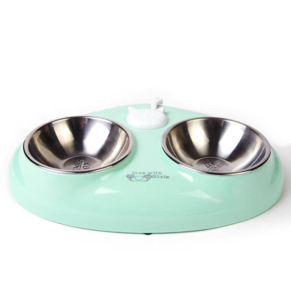 Super Design Feed Me Time Double Cat Dish Assorted Colors image 2