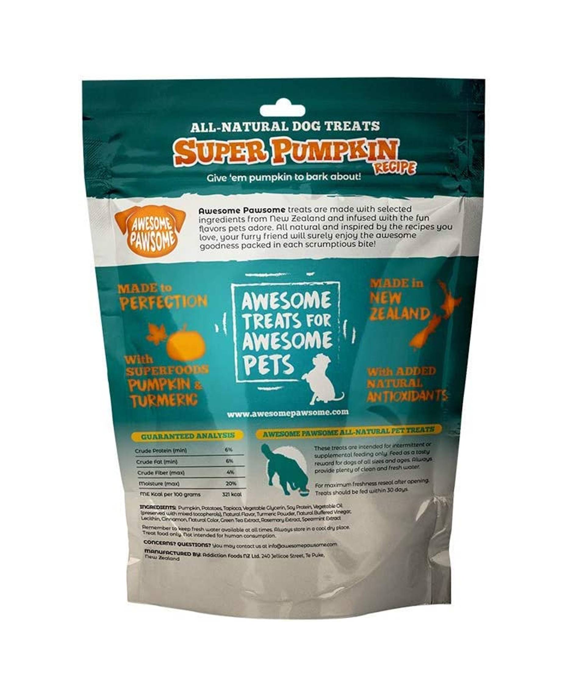 Awesome Pawsome Super Pumpkin Grain-Free All Natural Dog Treats 85g image 2