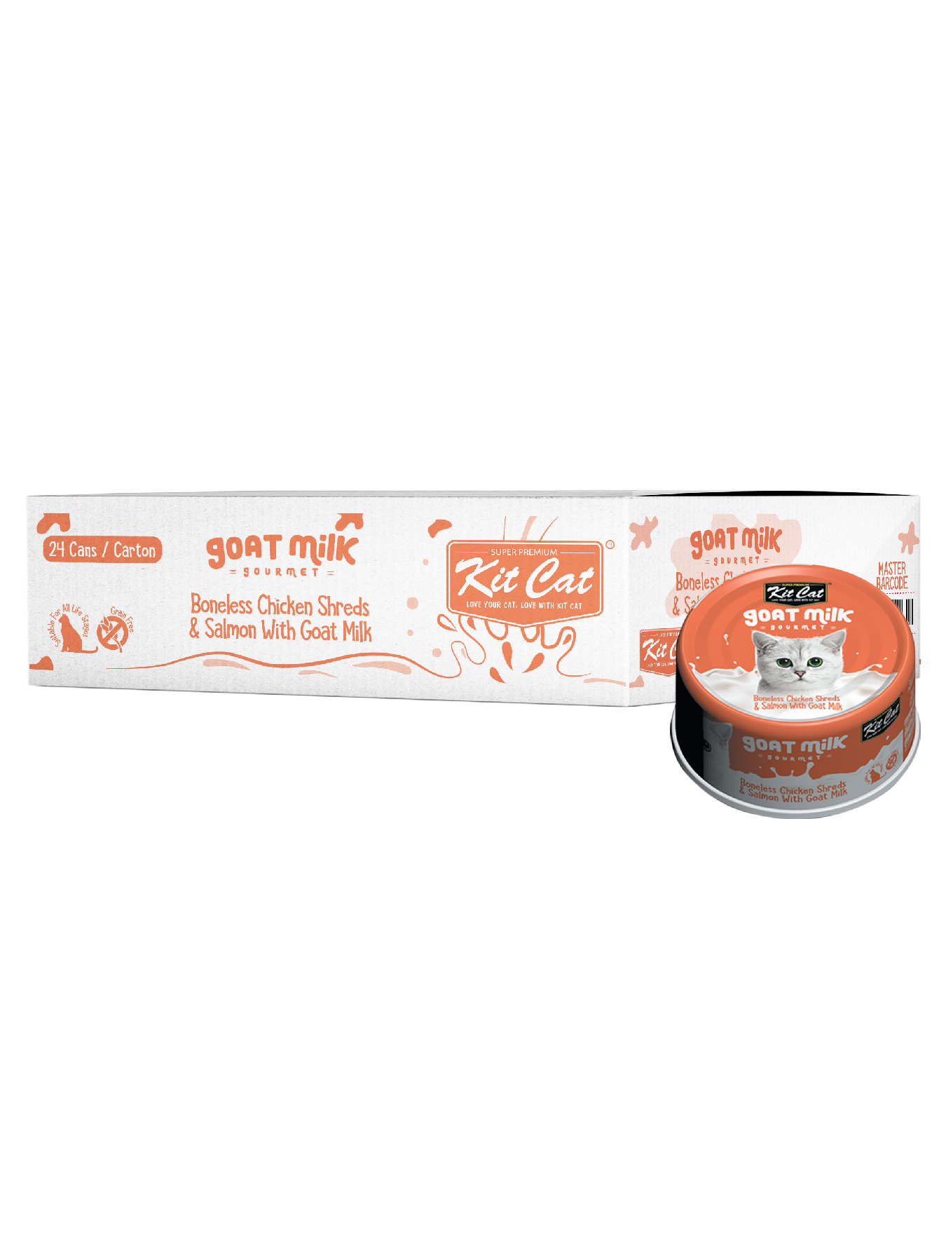 Kit Cat 70g Goat Milk Gourmet Boneless Chicken Shreds & Salmon With Goat Milk Wet Cat Food (EXP: 04 Dec 2027) image 4