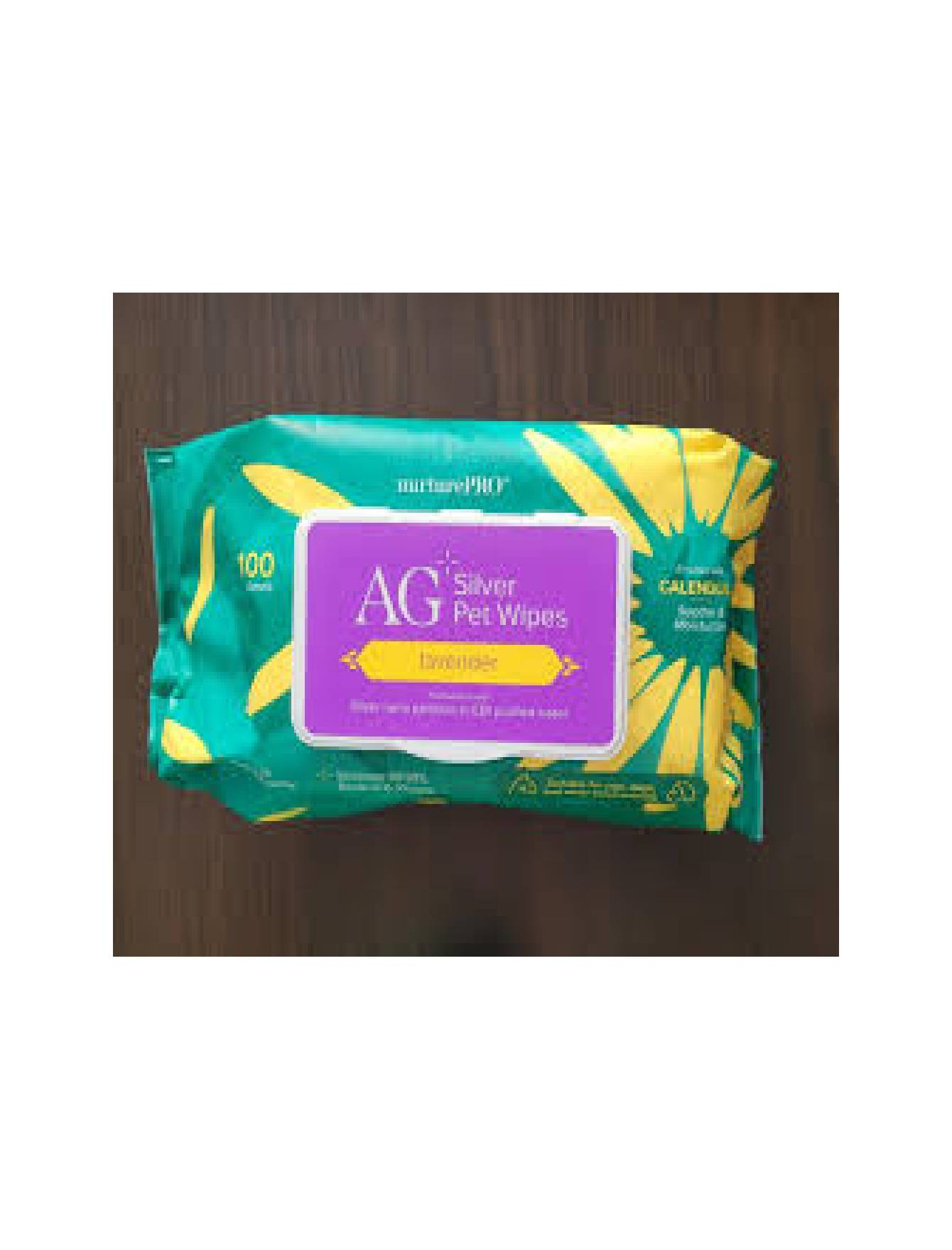 Nurture Pro AG+ Silver Pet Wipes 100 Sheets Lavender image 2