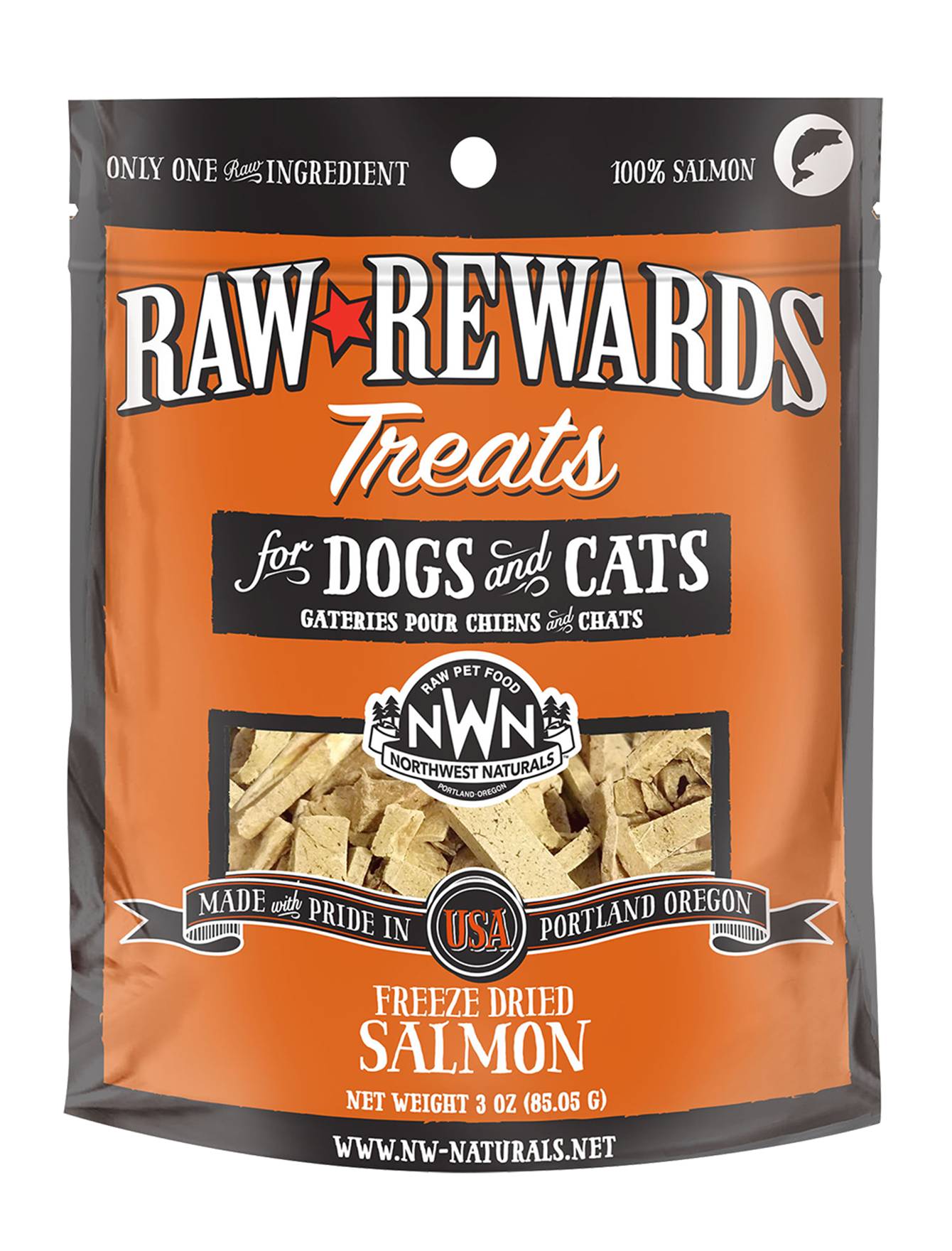 Northwest Naturals Raw Rewards 3oz Freeze Dried Wild Caught Salmon Treats for Dogs & Cats image 2