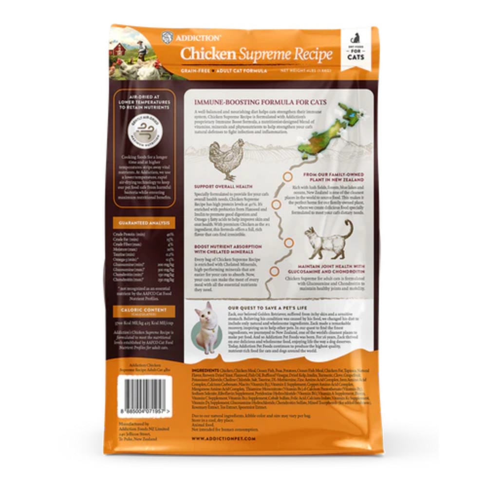 Addiction Cat Grain Free 10lbs Chicken Supreme Dry Cat Food image 4