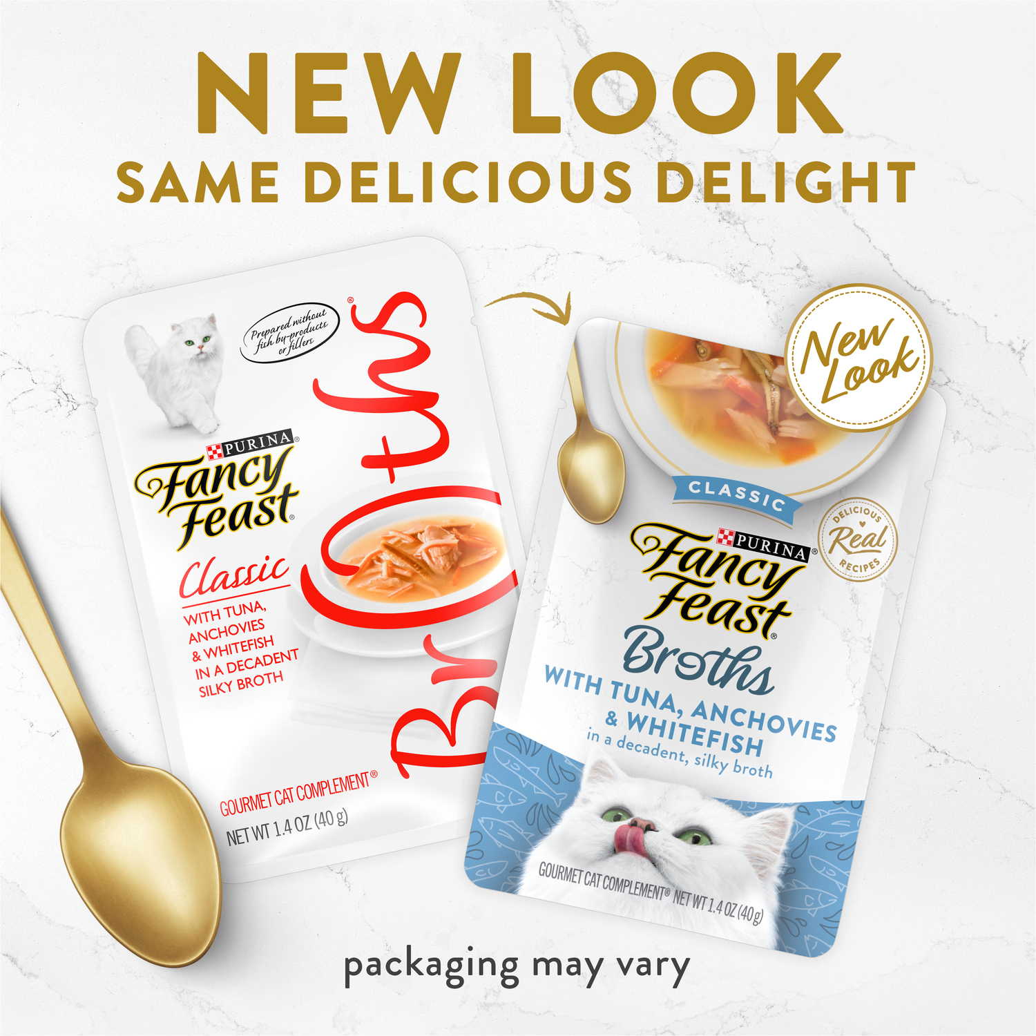 Fancy Feast Cat 40g Broths Classic Tuna, Anchovies & Whitefish Wet Cat Food image 2
