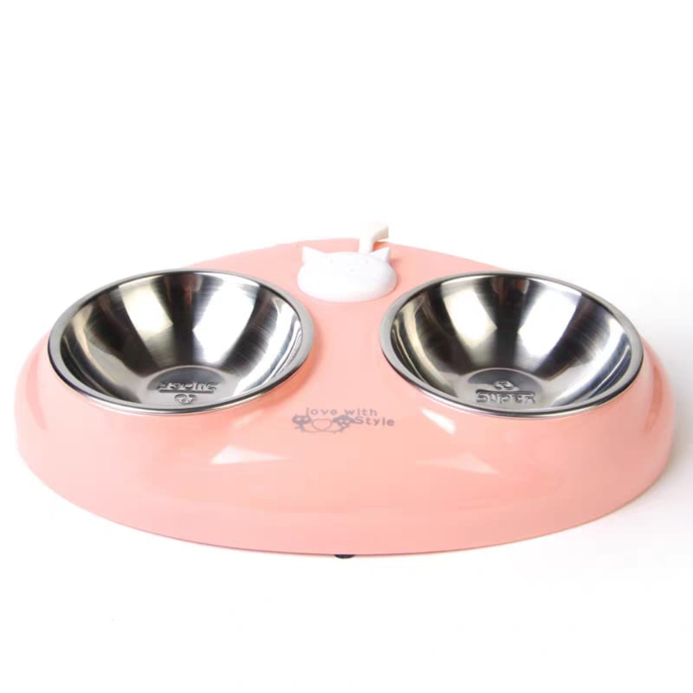 Super Design Feed Me Time Double Cat Dish Assorted Colors image 3