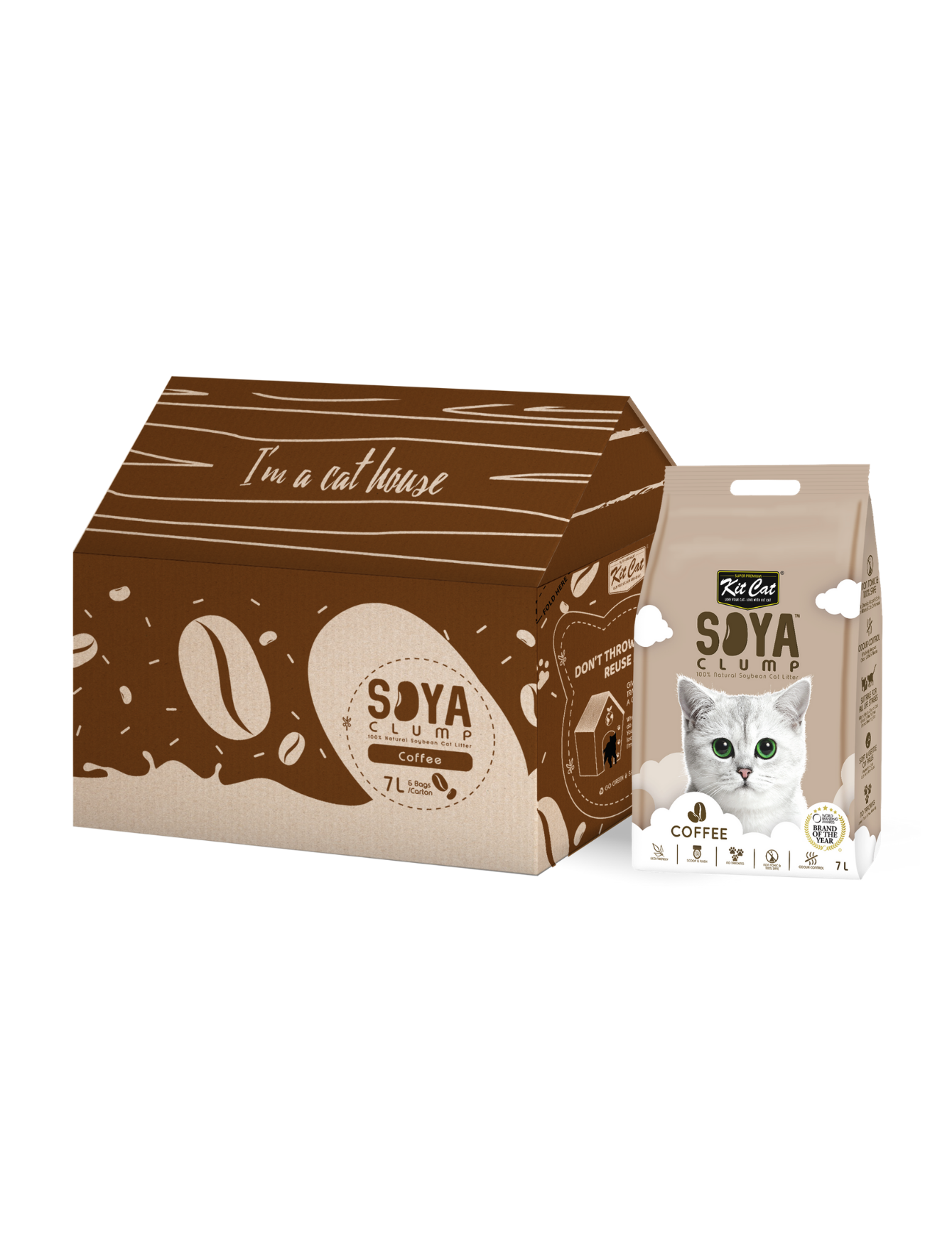 Kit Cat 7L Soya Clump Coffee Cat Litter image 4