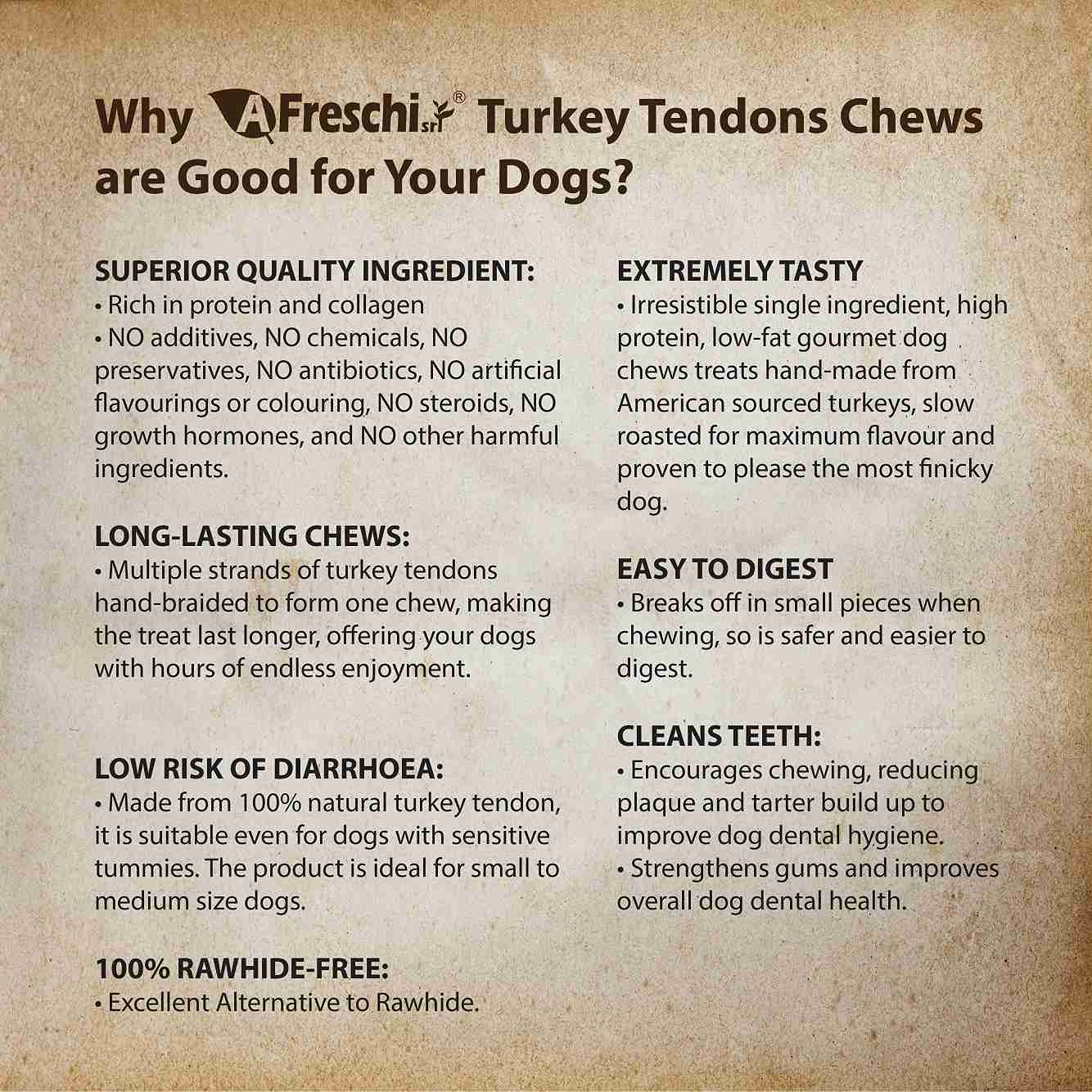 AFreschi Dog 130g Knotted Turkey Tendon Bone Dog Treats image 4