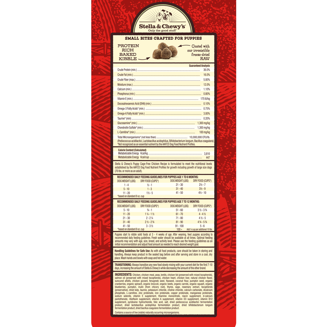 Stella & Chewy's Raw Coated Kibble 3.5lb (1.6kg) Puppy Chicken Dry Dog Food image 2