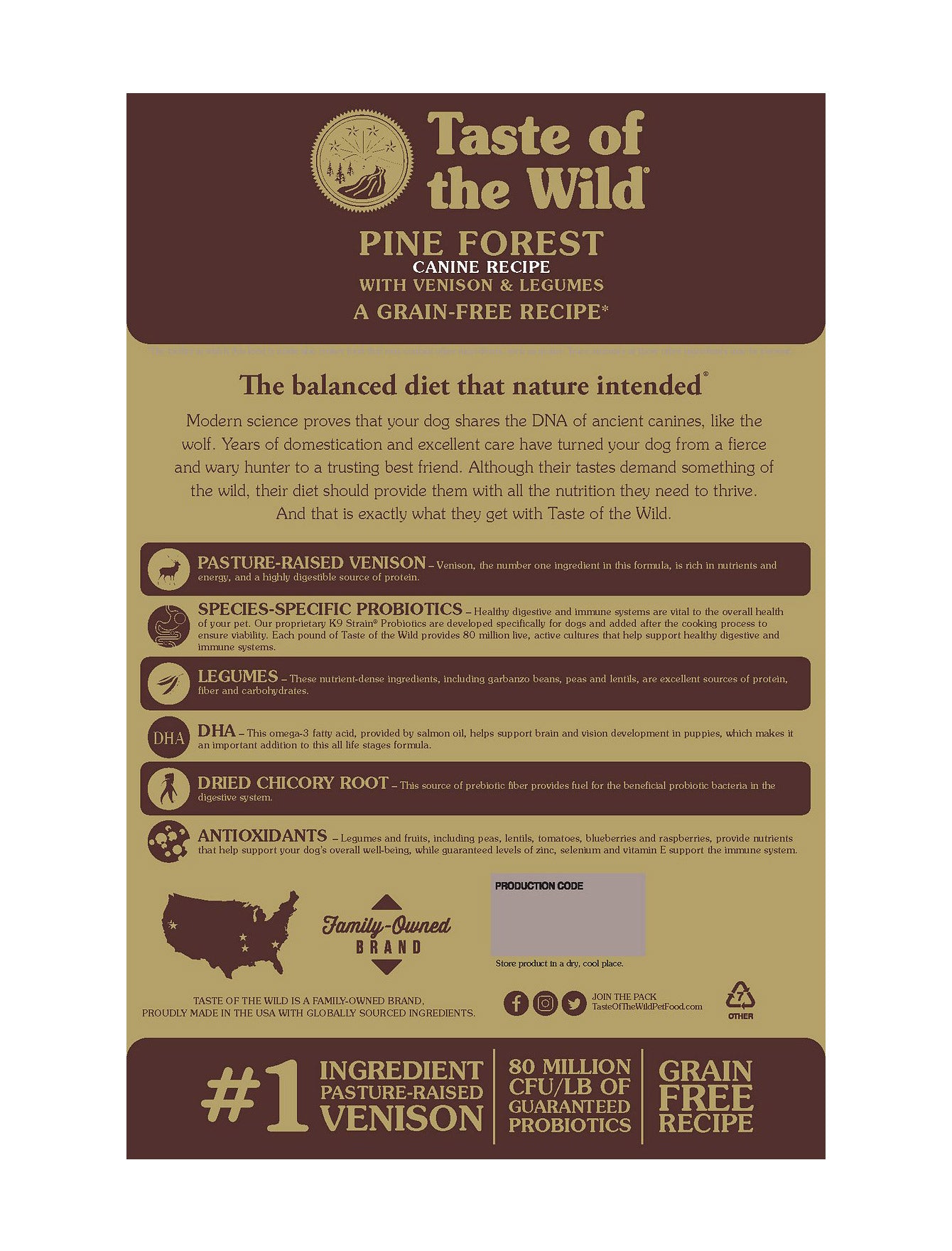 Taste Of The Wild Dog 2kg Pine Forest Canine Dry Dog Food image 2