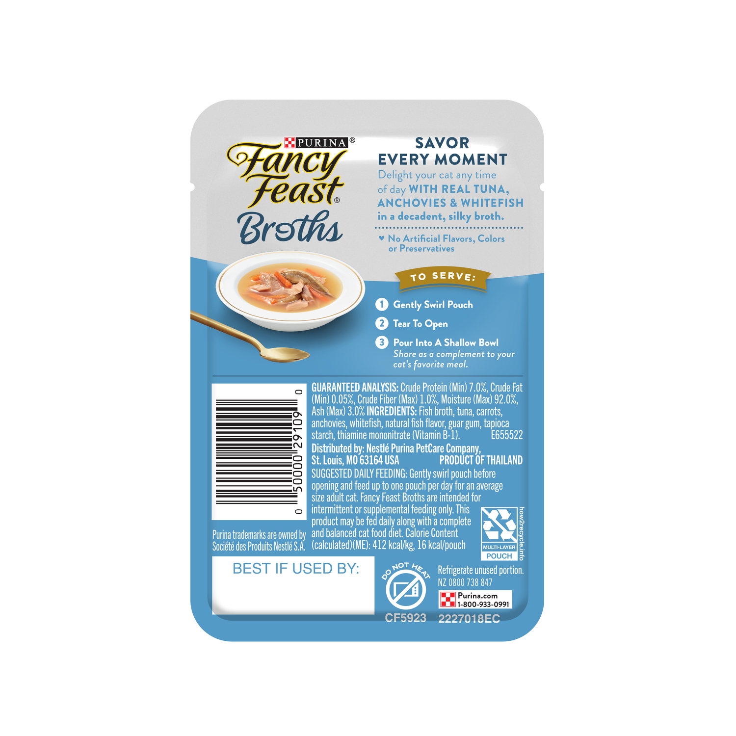 Fancy Feast Cat 40g Broths Classic Tuna, Anchovies & Whitefish Wet Cat Food image 8