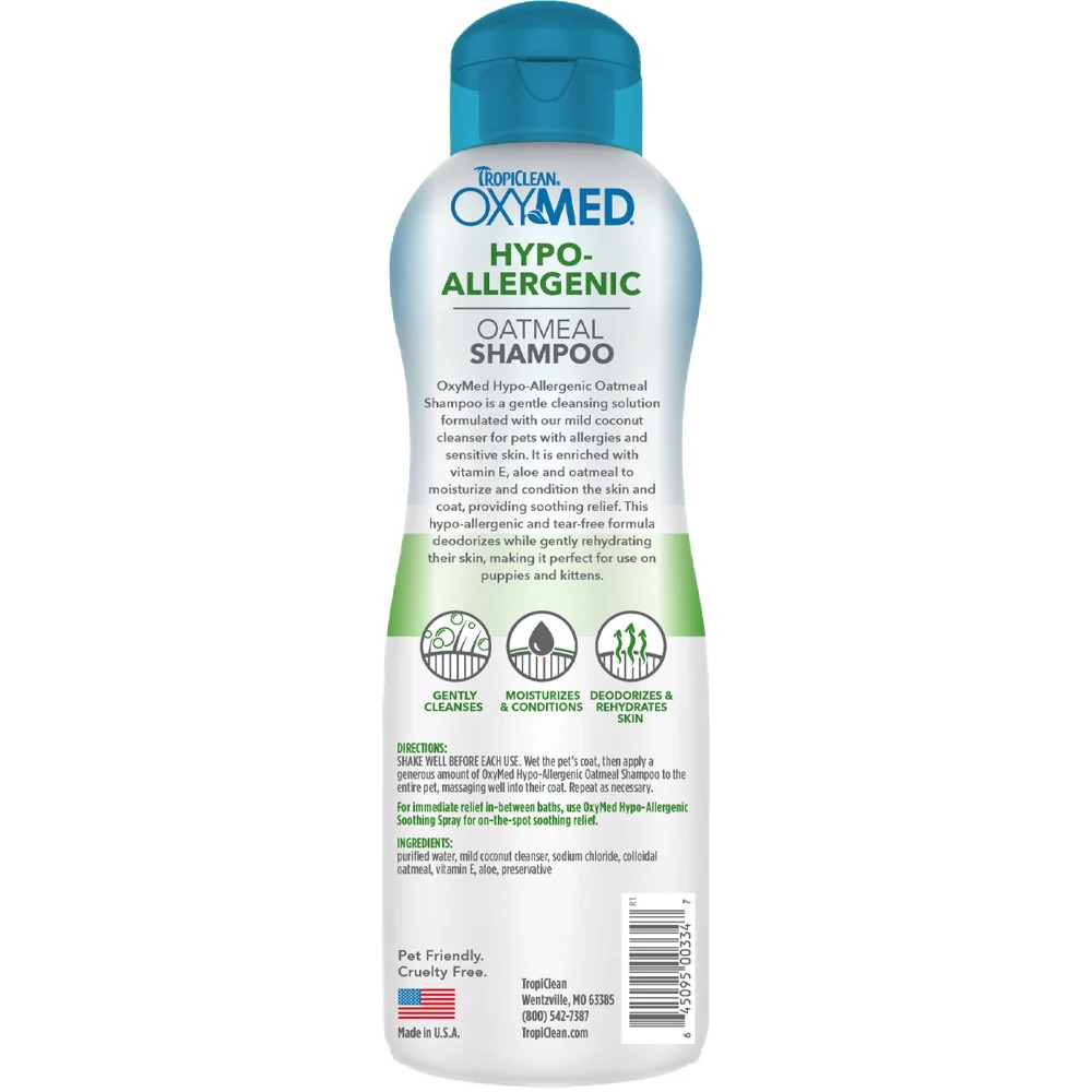 Tropiclean OxyMed 20oz (592ml) Hypoallergenic Shampoo For Dogs & Cats image 2