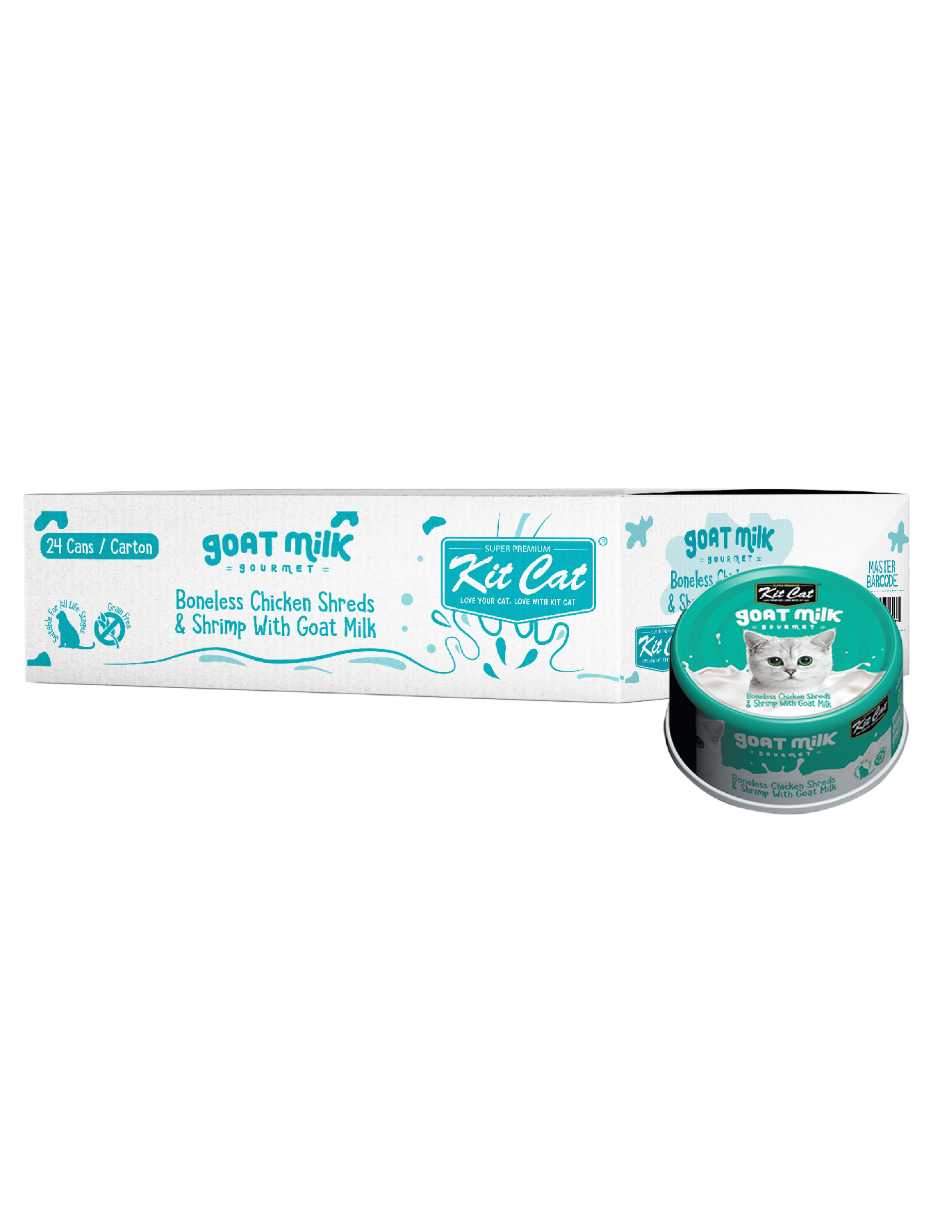 Kit Cat 70g Goat Milk Gourmet Boneless Chicken Shreds & Shrimp With Goat Milk Wet Cat Food (EXP: 11 Sep 2027) image 4