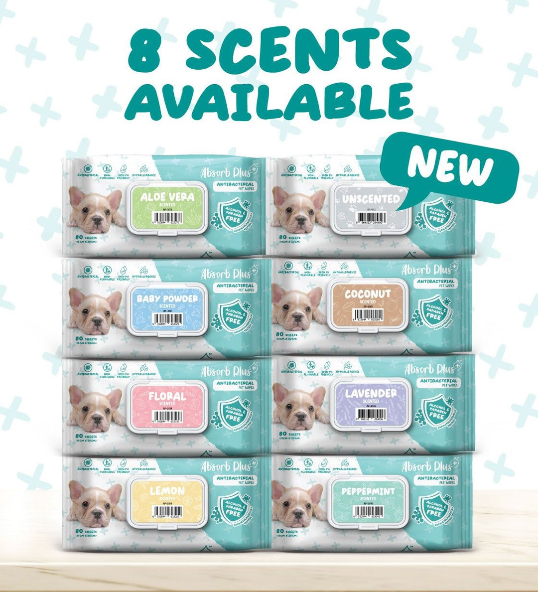 Absorb Plus Antibacterial Pet Wipes 80 Sheets (15cm x 20cm) Baby Powder image 7