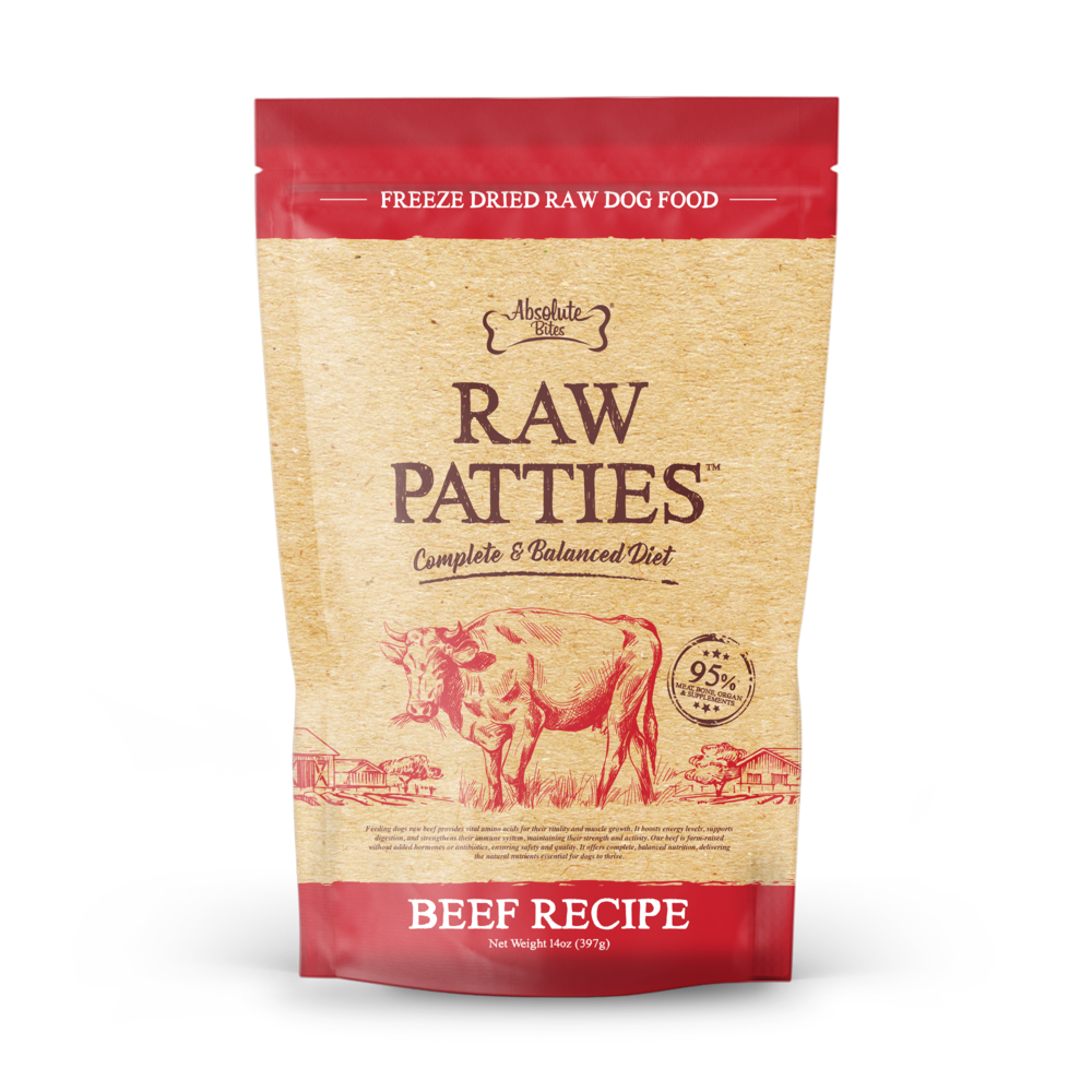 Absolute Bites Dog 14oz Freeze Dried Beef Recipe Raw Patties Dry Dog Food (EXP: 05 Jun 2027) image 3